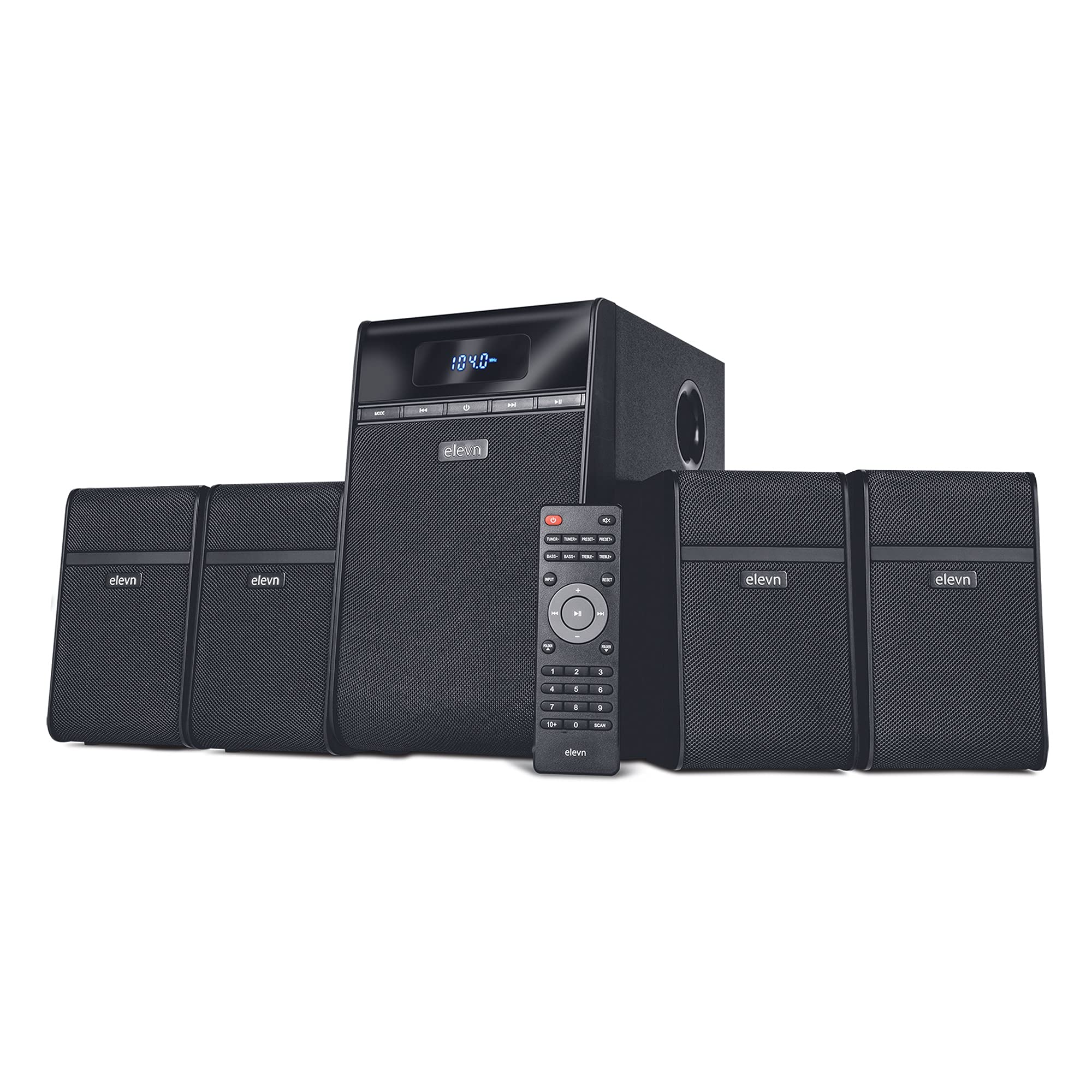 elevn Aura 120W 4.1 Channel Wireless, USB, Auxiliary, Bluetooth Subwoofer - Black