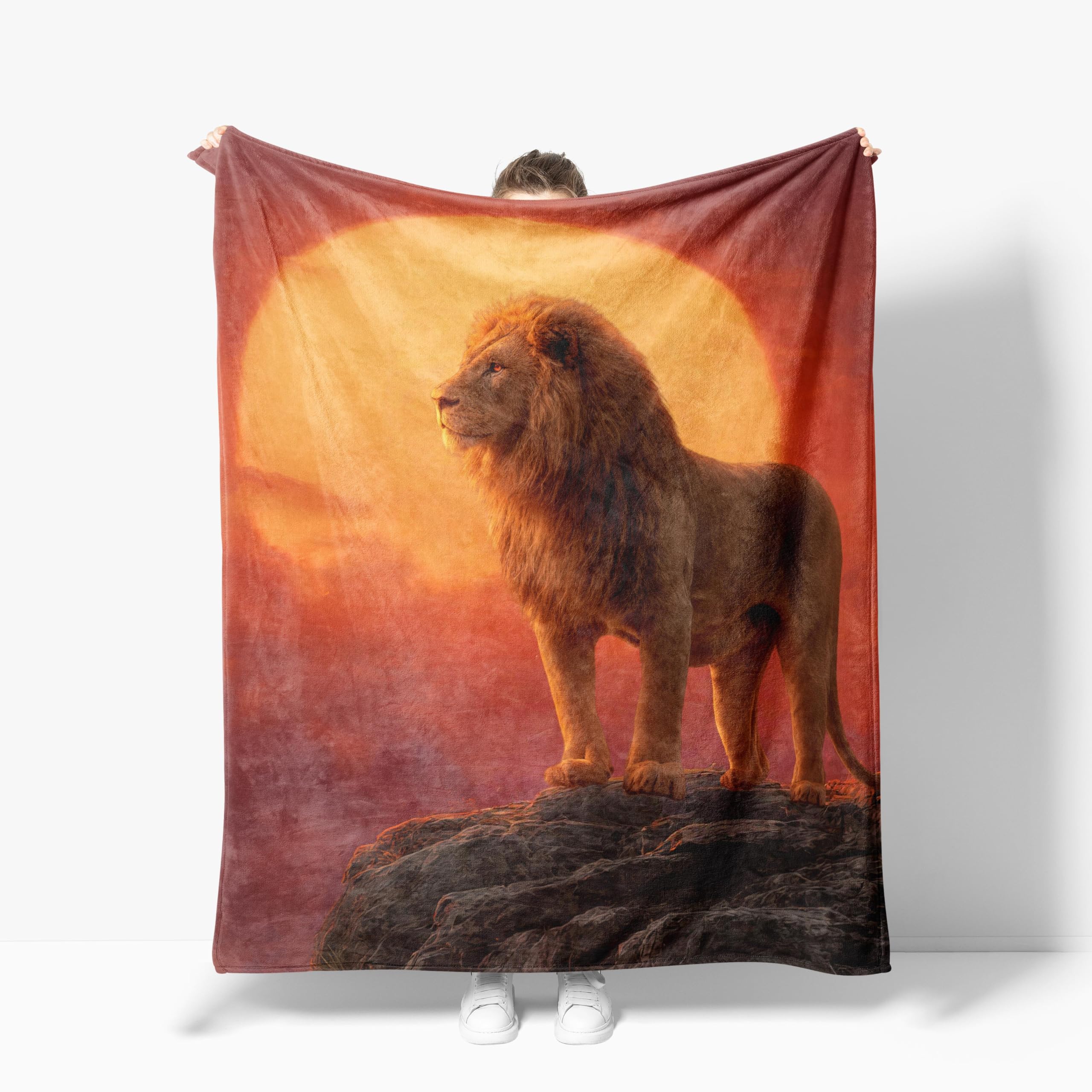 Lion Throw Blanket Soft Warm Cozy Lions Blankets Fuzzy Plush Fleece Lion Blanket Gifts for Couch Bed Sofa Home Decor 40''X50''