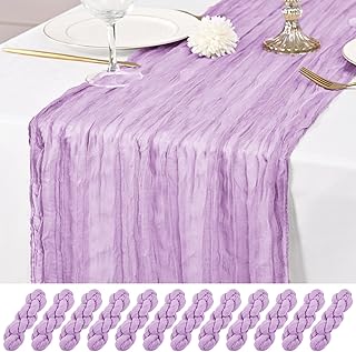 12 Pack Lavender Table Runner 10Ft Cheesecloth Table Runner Rustic Gauze...