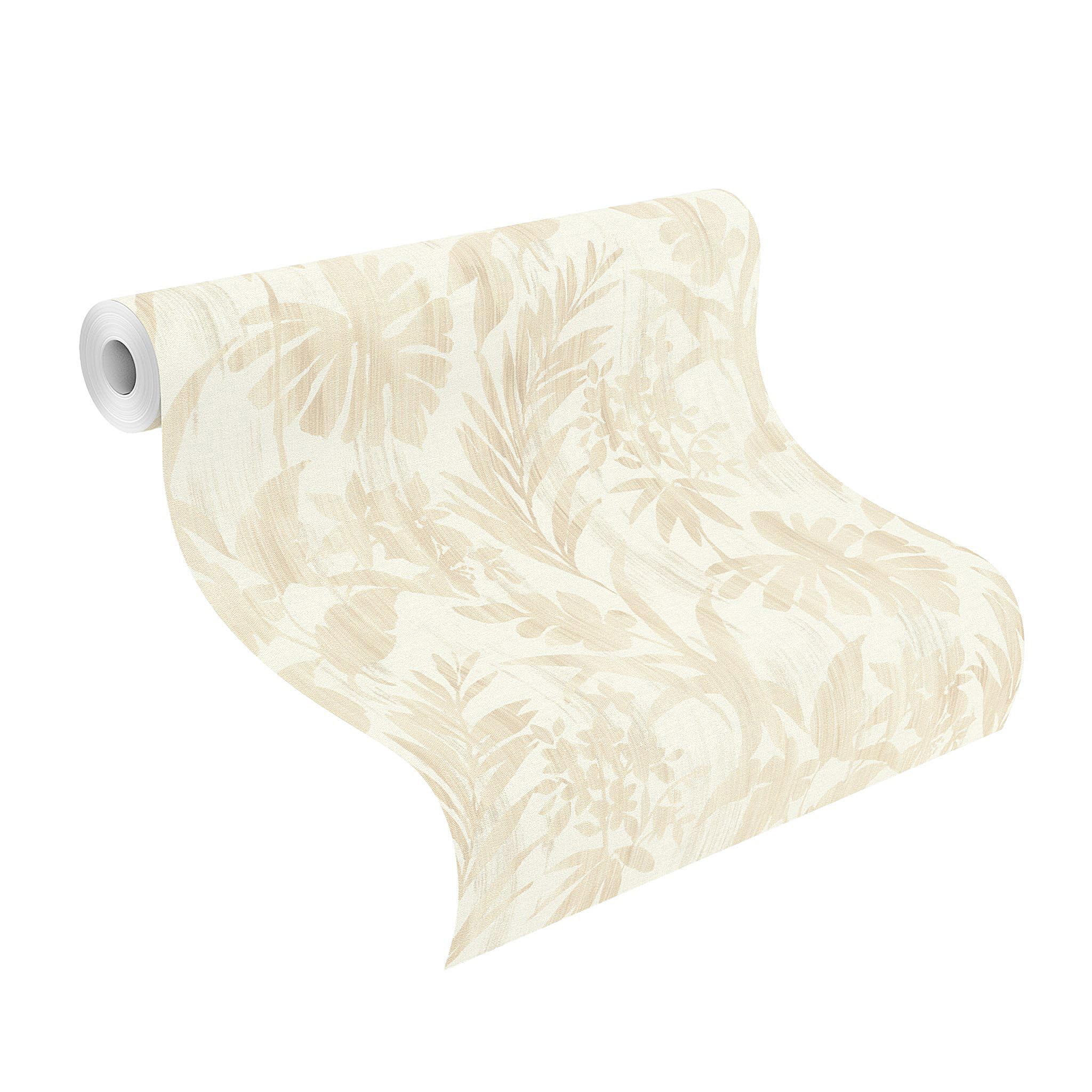 Rasch Papier peint intissé 410570 de la collection Beachhouse avec motif de feuilles beige sur fond clair