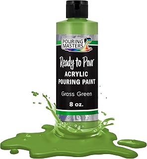 Grass Green Acrylic Ready to Pour Pouring Paint - Premium 8-Ounce Pre-Mixed Water-Based - for Canvas, Wood, Paper, Crafts, Tile, Rocks and More