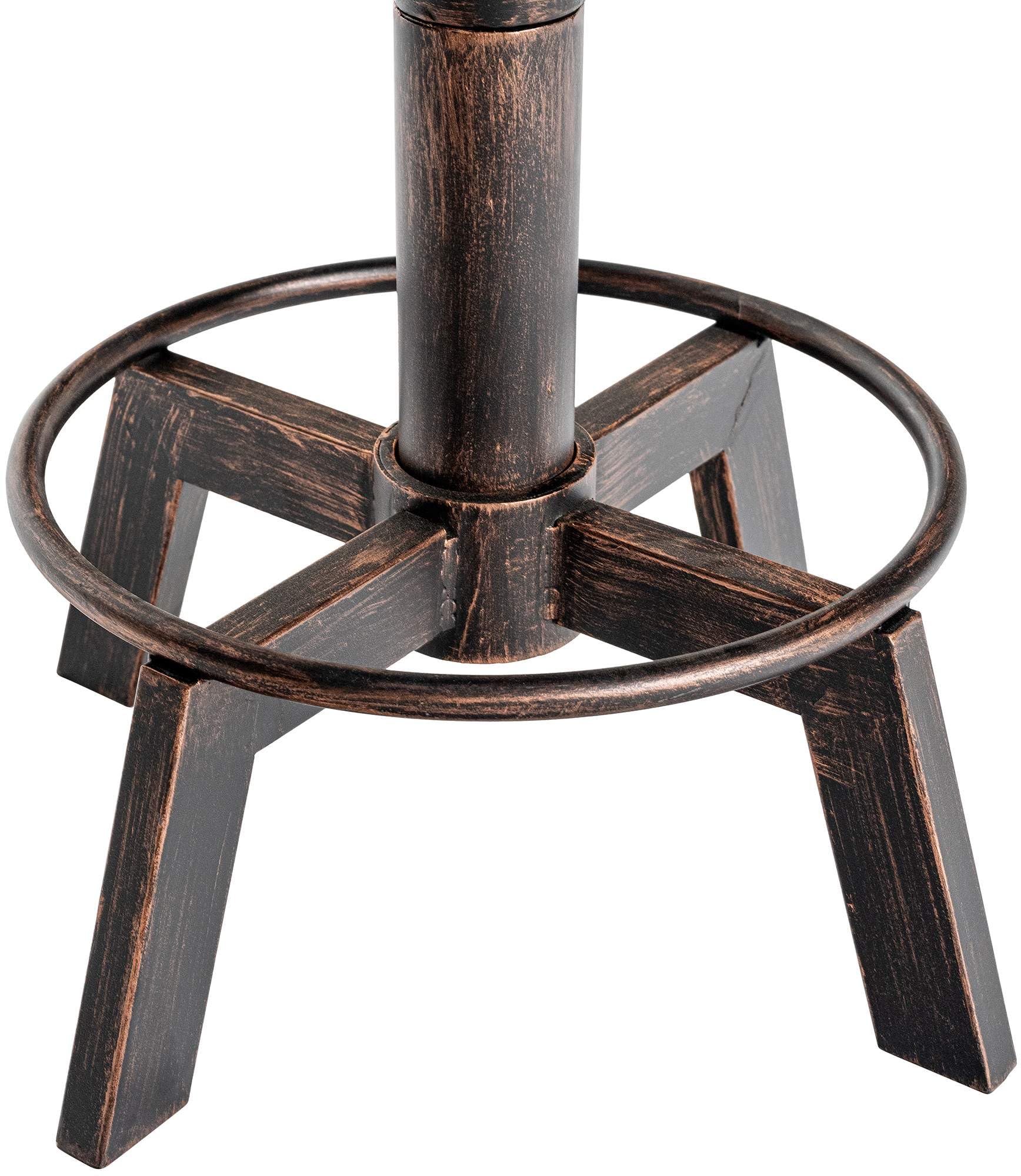 CLP Set di 2 sgabelli Destin in similpelle I Sgabello imbottito regolabile in altezza I Sgabello imbottito dal design industriale, Colore:bronzo