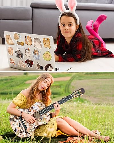 Miniatura 6 de 100 calcomanías de gatos lindos para niños, niñas, adolescentes y adultos, impermeables, de dibujos animados, Kawaii para botella de agua, laptop,