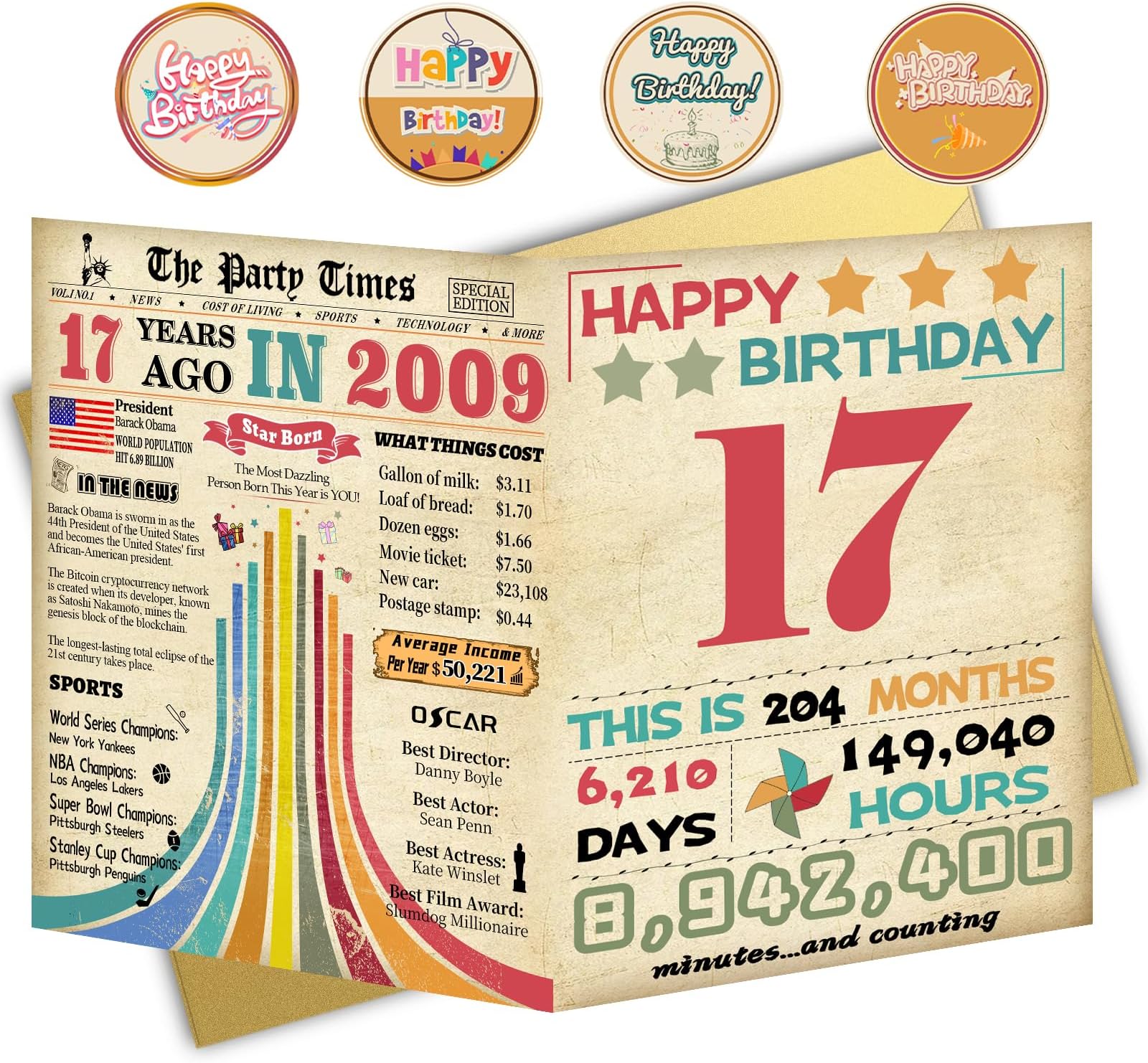 17th Birthday Card for Girl Boy, Unique 17 Year Old Birthday Decorations, Almost Adult Birthday Card for Daughter Son, Birthday Gifts for Grandson Granddaughter