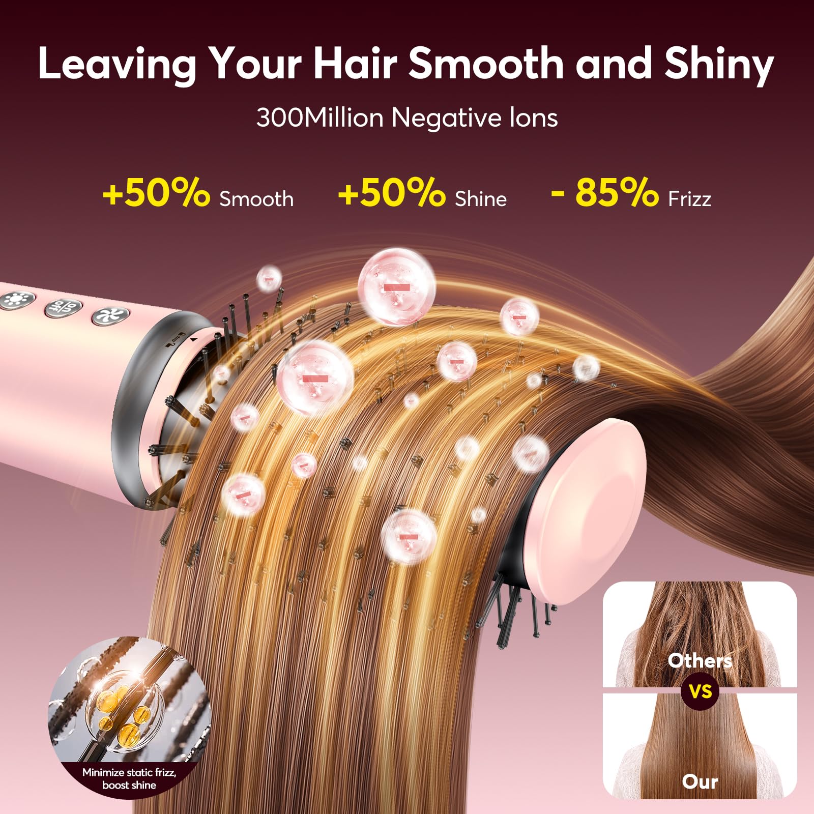 5 w 1 Air Wrap Hair Styler z torbą podróżną - profesjonalna lokówka do zwijania samochodu, wysoka prędkość suszarka do włosów, prostowanie i rozdmuchiwanie pędzla do wielu stylizacji, bez ciepła