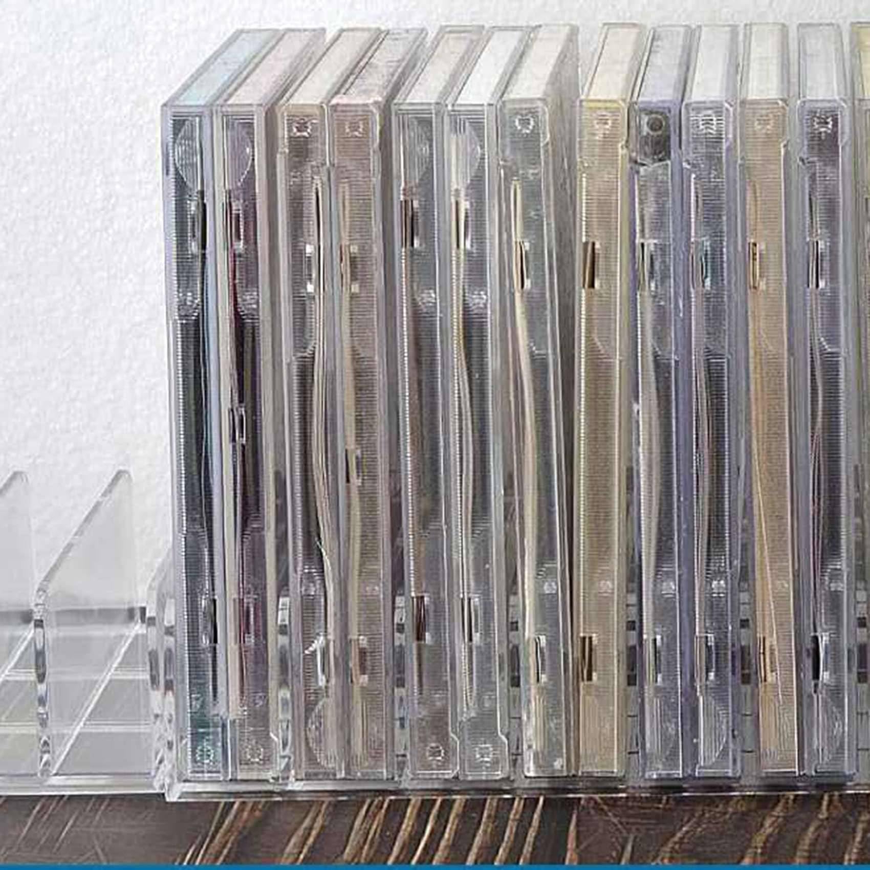 Porta CD in Acrilico Trasparente da 12 Pezzi con Espositore per CD e Dvd Fissabile, Supporto per Organizer per Porta CD, Supporto per Vassoio CD