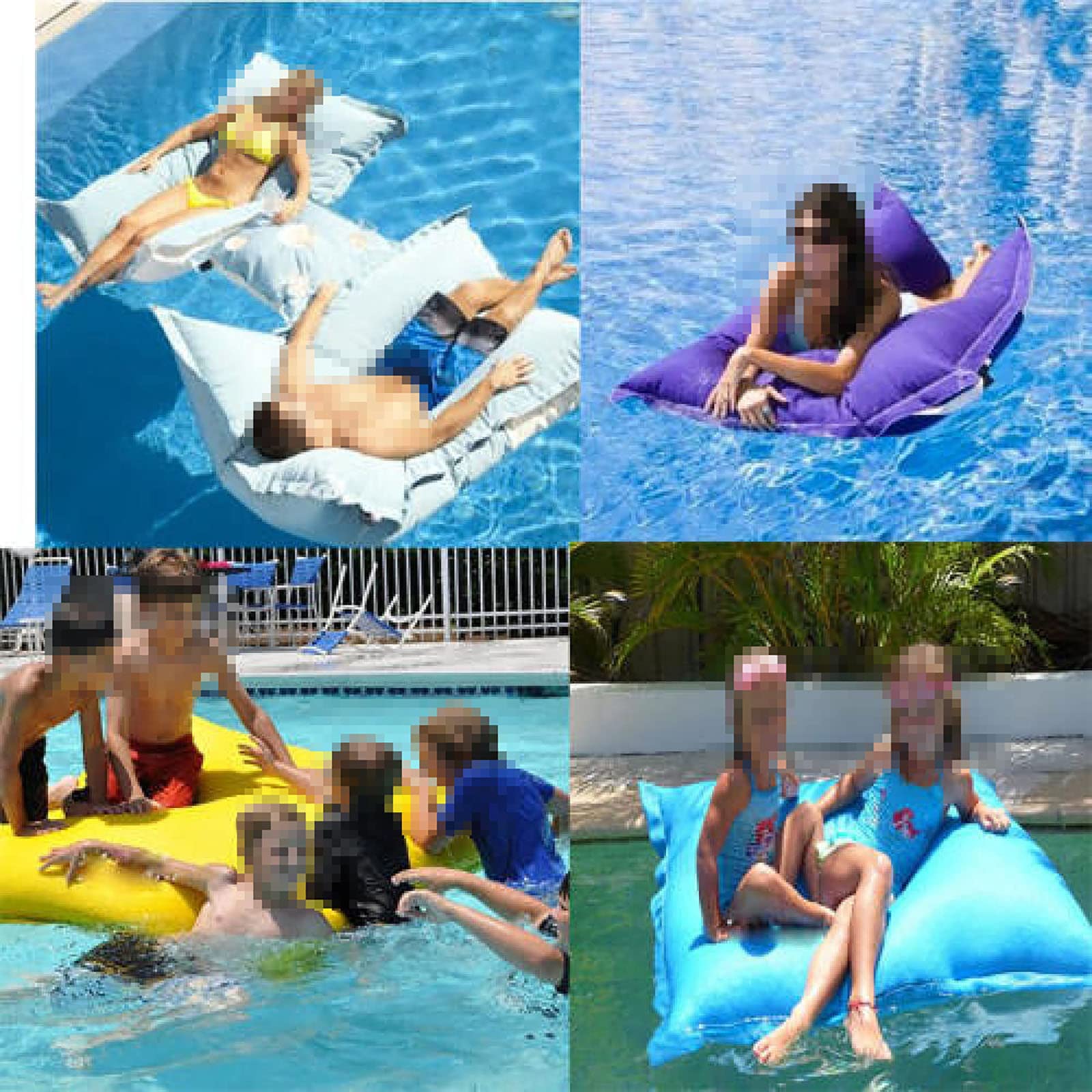 Grande pouf galleggiante impermeabile per lato piscina, 140 cm x 180 cm, poltrona a sacco gigante da esterno, copertura per mobili esterni (senza imbottitura)