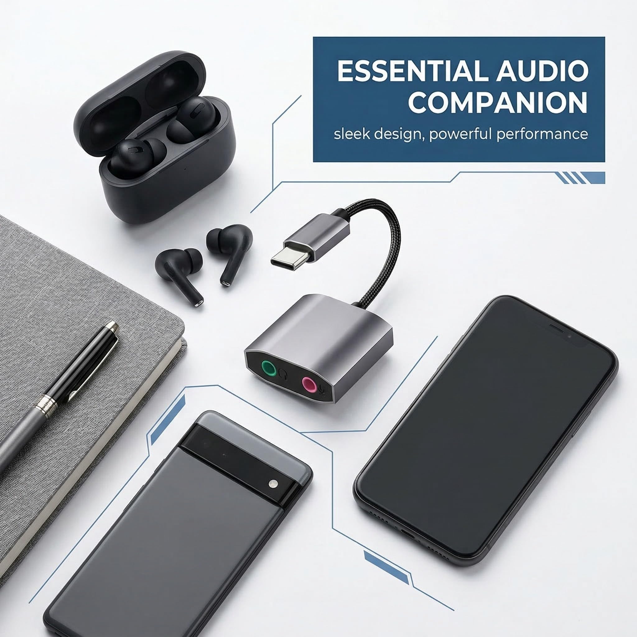 Scheda Audio Esterna USB C, Adattatore Audio Tipo C a Jack 3,5mm Hi-Fi 24-bit/96kHz, Convertitore Audio con Ingresso Microfono e Uscita Cuffie, Plug & Play per PC, Laptop, perPS5PS4Xbox