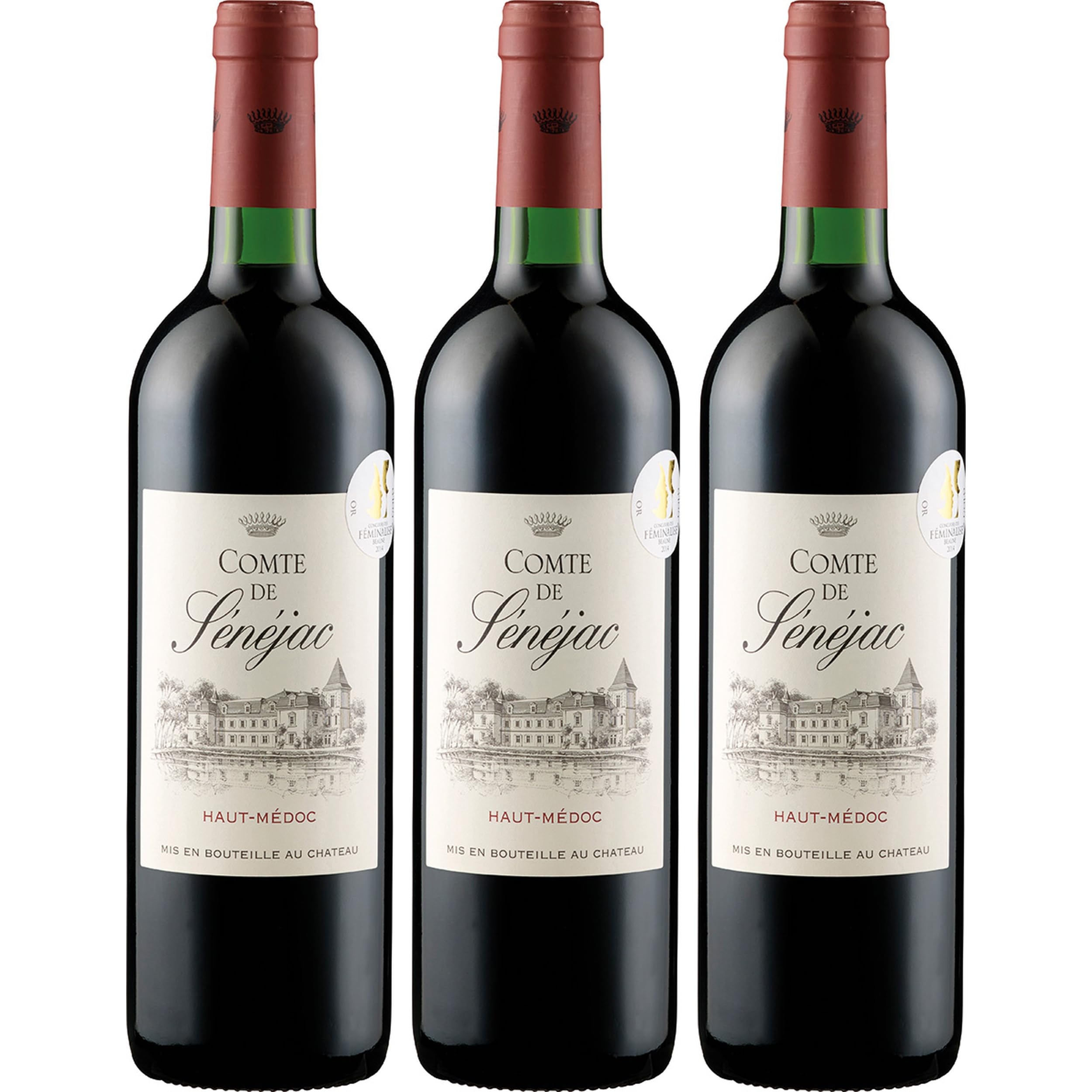 Château Sénéjac Comte de Sénéjac AOC Haut Médoc Rotwein Rot trocken Frankreich inkl. FeinWert E-Book (3 x 0.75 l)