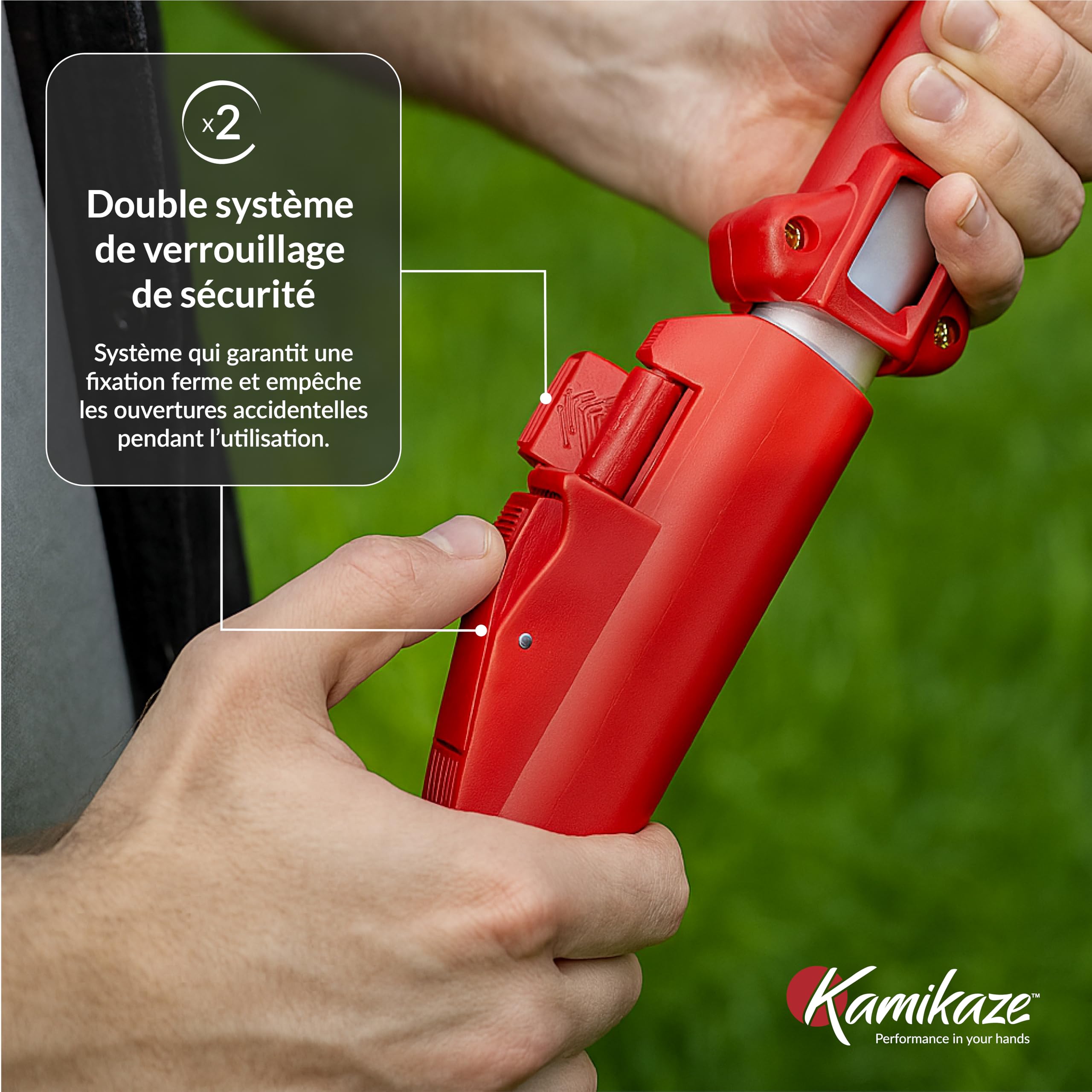KAMIKAZE Perche multifonction télescopique à 3 brins réglables de 2 à 6 m en aluminium anodisé avec housse en caoutchouc, poignées en polypropylène compatible avec scies MT330BH MT360BH et ciseaux