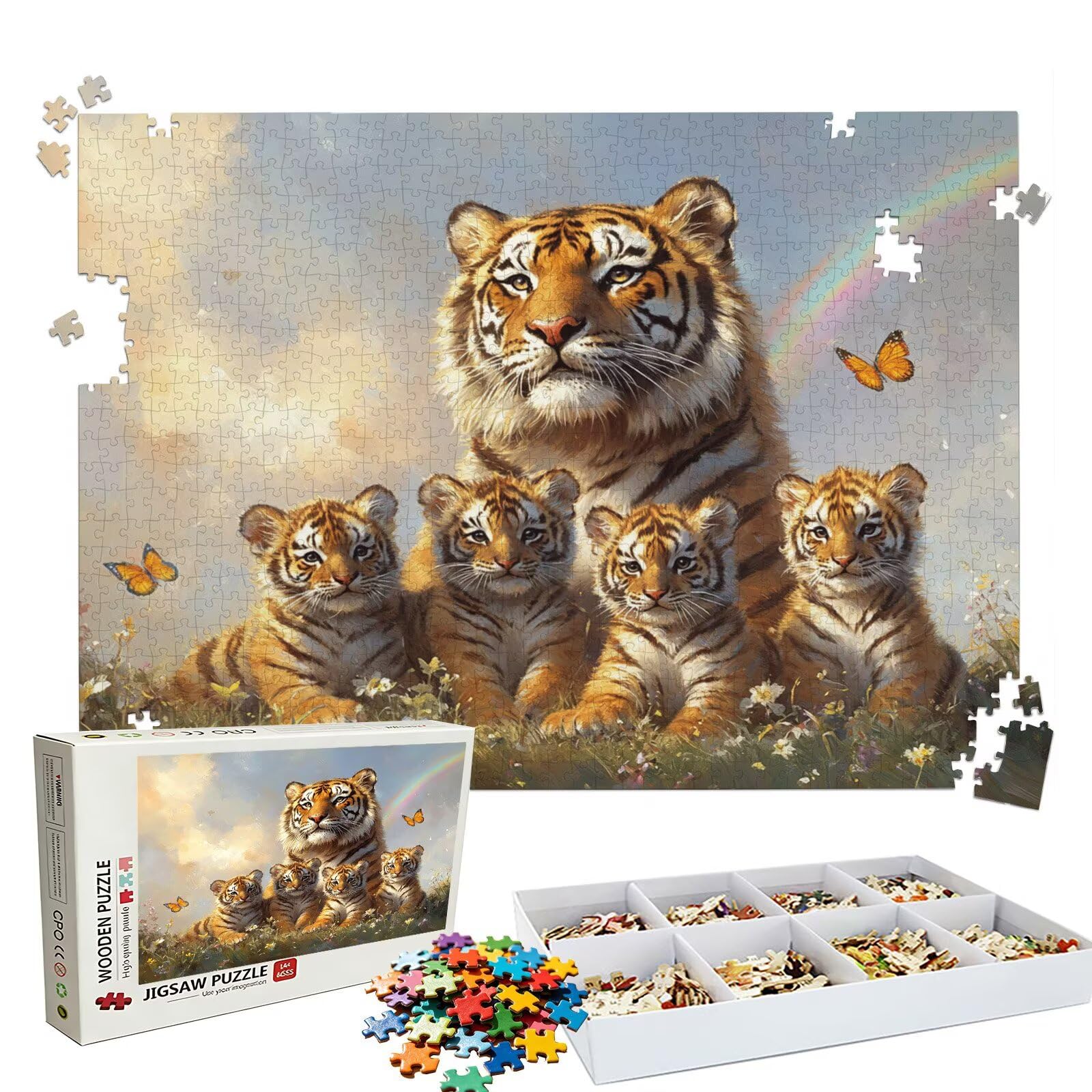 Puzzle 4000 Pezzi animale tigre, Puzzle 4000 Pièces Challenge Impossible, Puzzles 141.5x87.5 cm Taglia Grande Adulti, Giochi Educativo per Famiglie, Regalo Puzzles Classici, Decorazioni Casa W3H-800