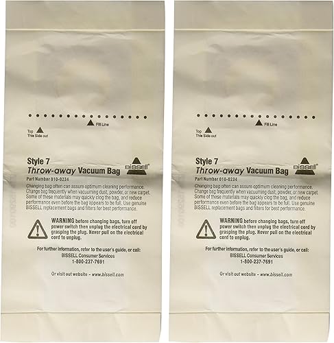 BISSELL Style 7 32120 - Bolsa de vacío (2 unidades), color blanco