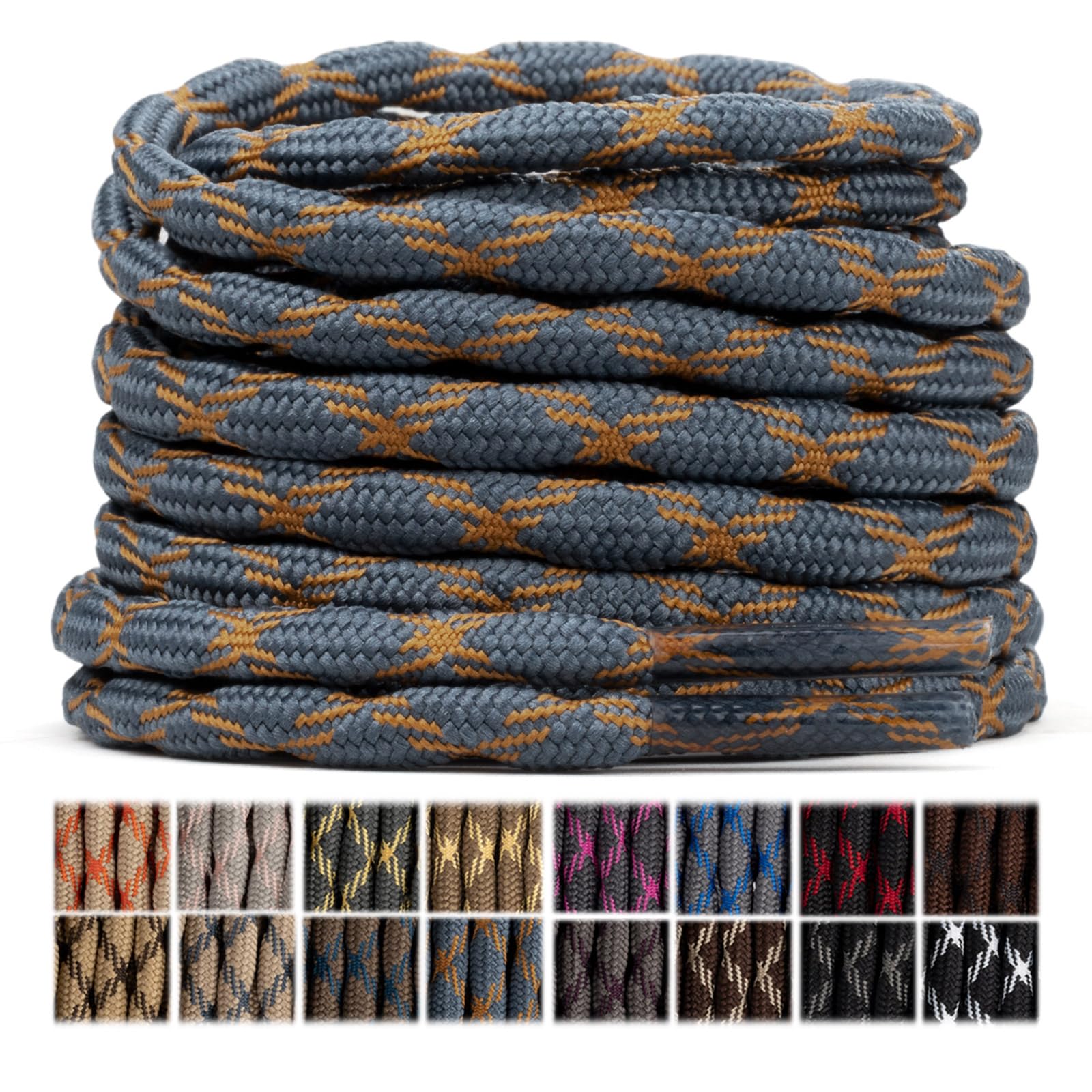 Stepace 2 Pares Cordones Redondos 4,5mm para Botas de Senderismo, Montaña y Trabajo, Cordones de Nylon Resistentes para Trekking — view 30