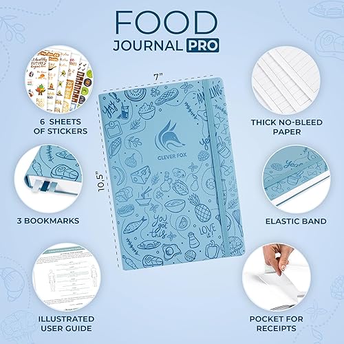 Miniatura 2 de Clever Fox - Agenda o diario Food Journal Pro para planificar dieta y comidas para hombre o mujer, planificador de bienestar, diario de pérdida de