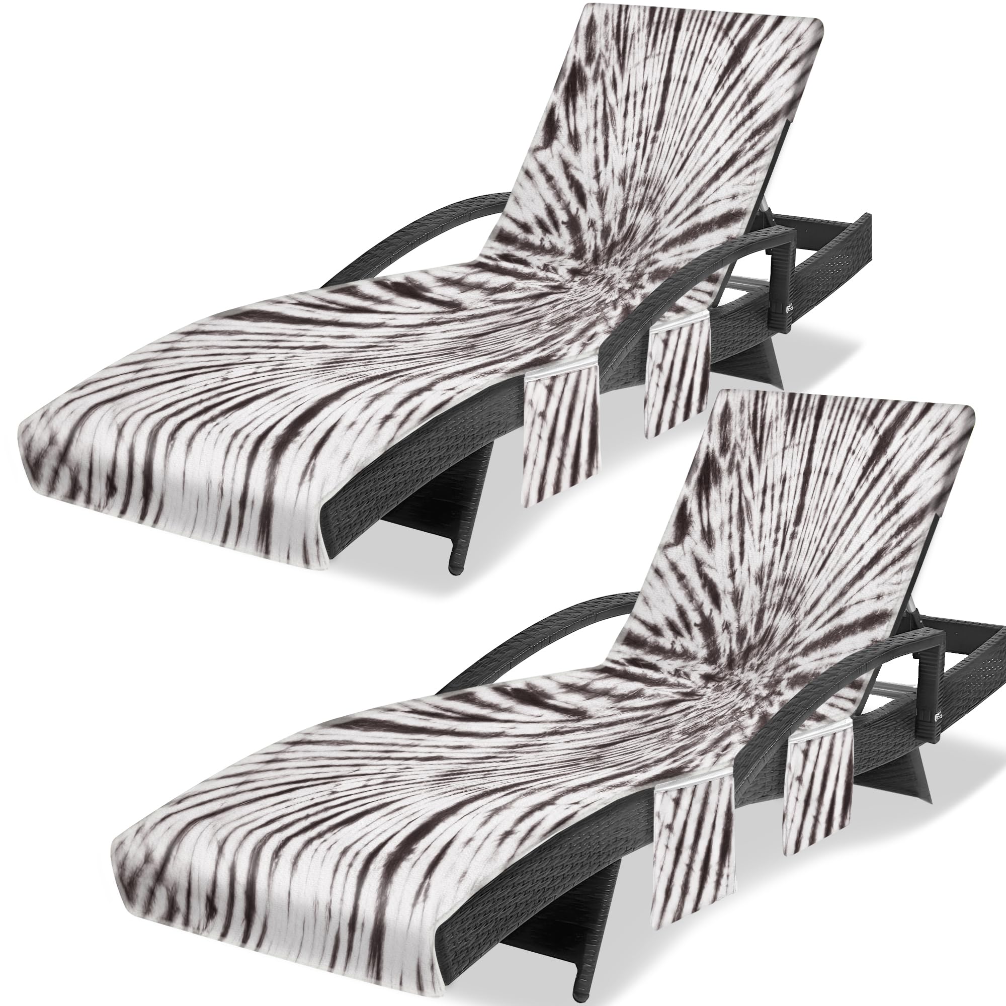 Towel Cover (pack Of 2), Tie Dye Style Chaise Lounge Cover, 