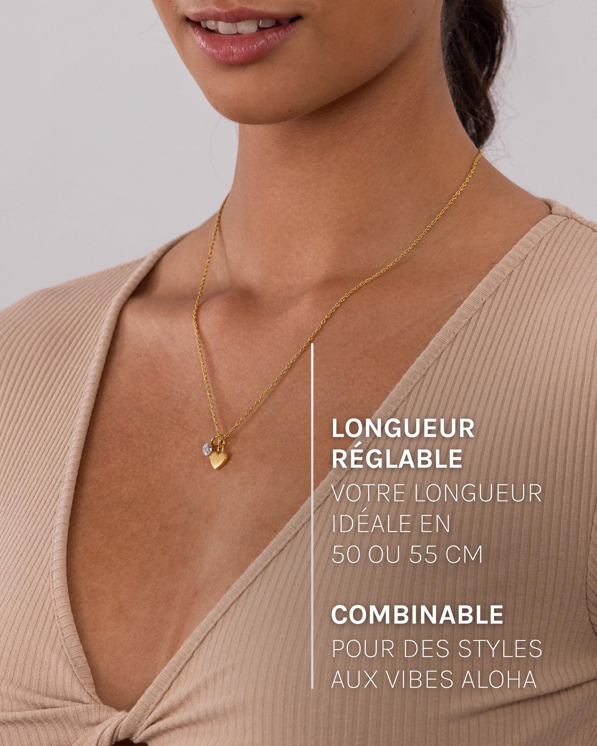 Purelei Brave Bijou pour Femmes – Collier pour Femmes en Acier Inoxydable Durable – Collier Résistant à l'Eau – Longueur réglable 50-55 cm – Collier pour votre style