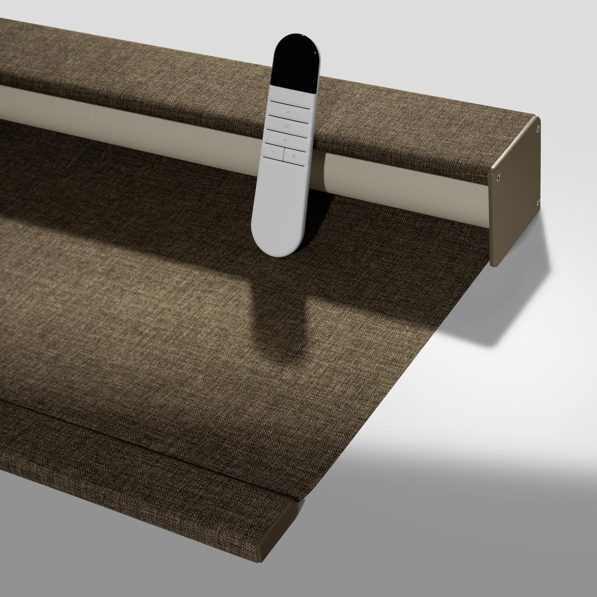 Boolegon Motorized Roller Blinds with Remote Control, Blackout Linen Fabric-Matched Automatic Roller Shades for Windows, Rechargeable Electric Window