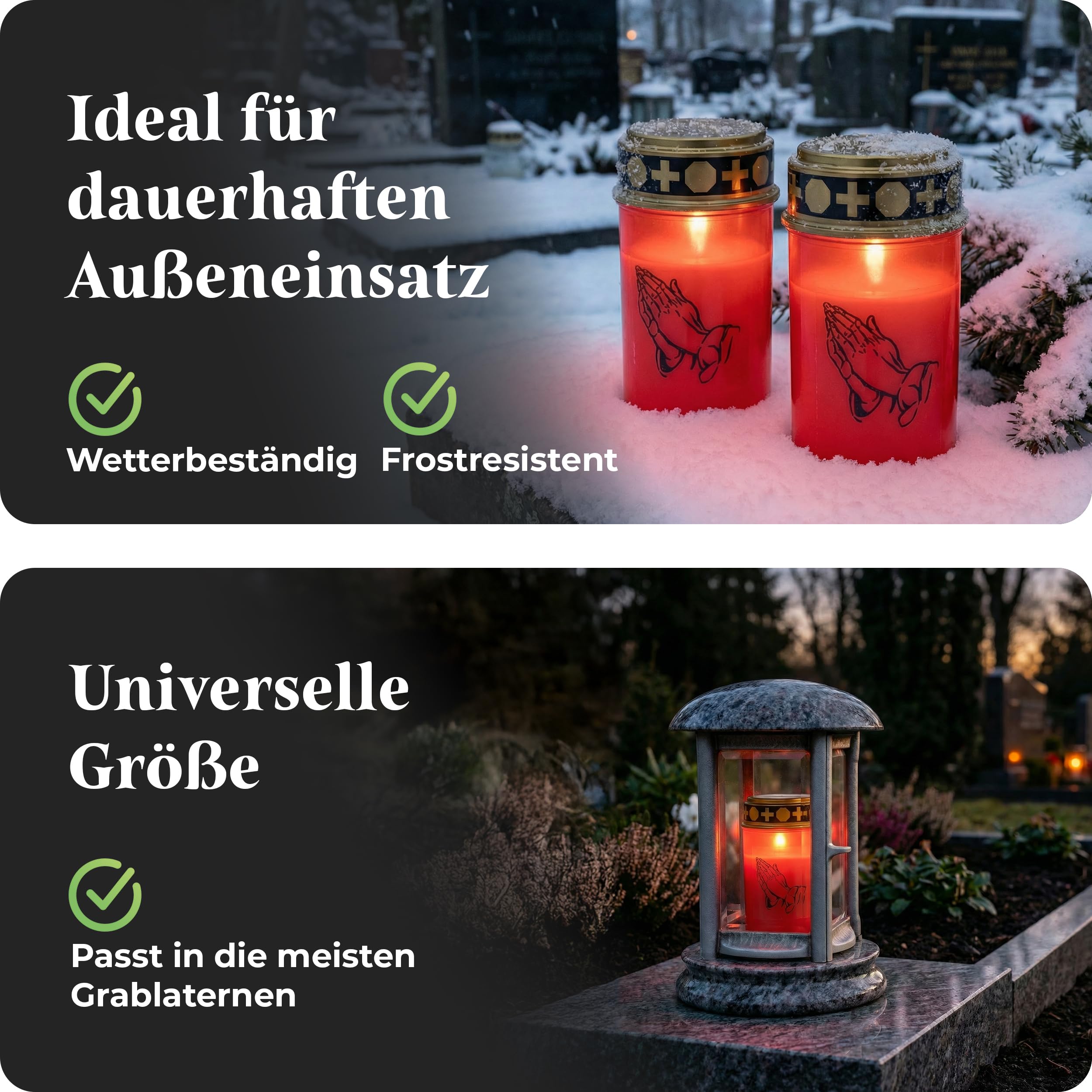 Novaliv Grablicht LED 5 Stück weiss Dauerbrenner Grablicht LED Kerzen Outdoor Grabkerze mit Batterie Friedhofskerze Gedenkkerze Grablaterne Ewiges Licht Grableuchte