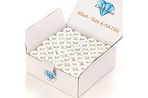 Simthread 144 Pre-Wound Machine Embroidery Bobbin Threads in Polyester White 60 wt,...