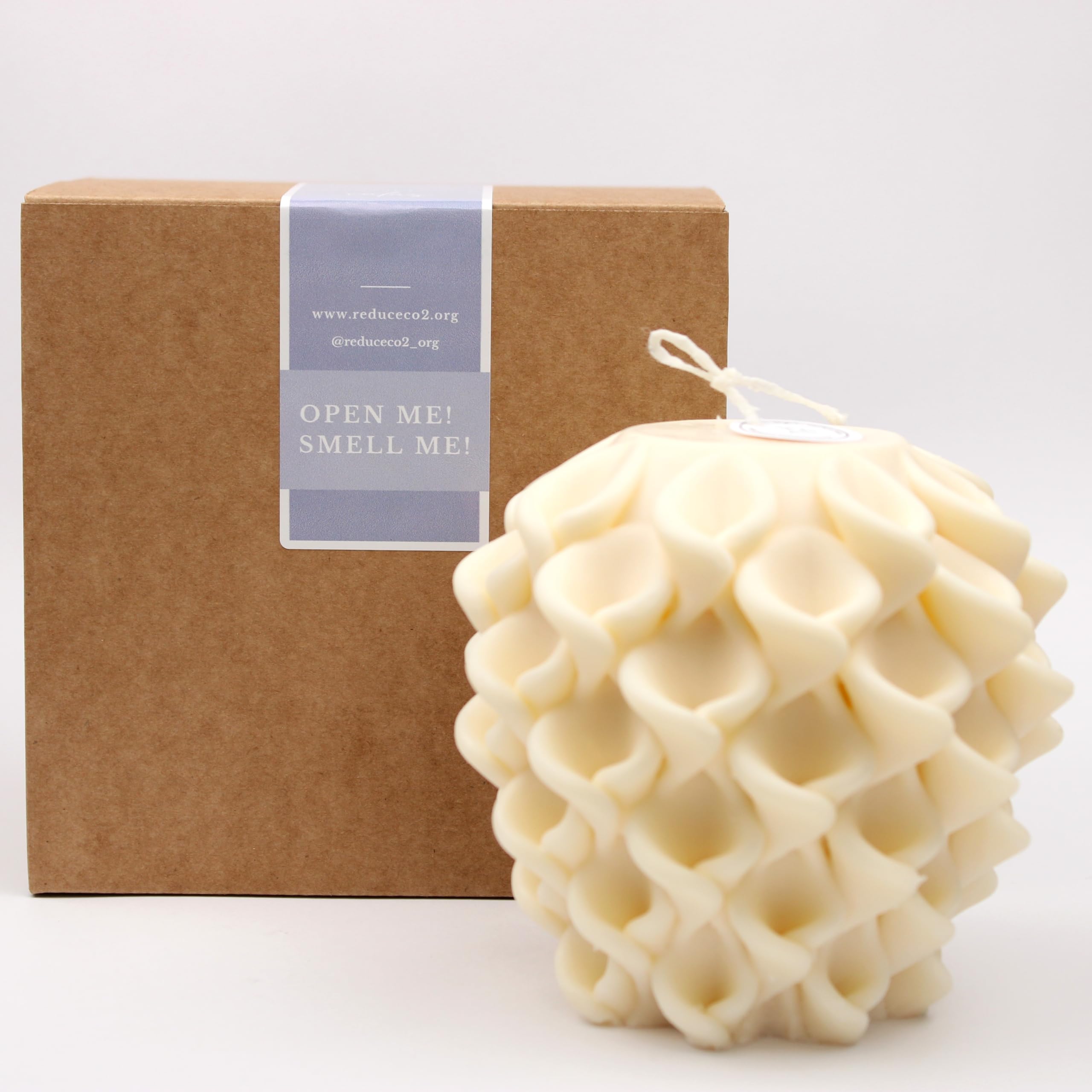 Vela de cera de soja perfumada hecha a mano en forma de cala - Velas naturales - Velas decorativa (Mediano, Blanco)