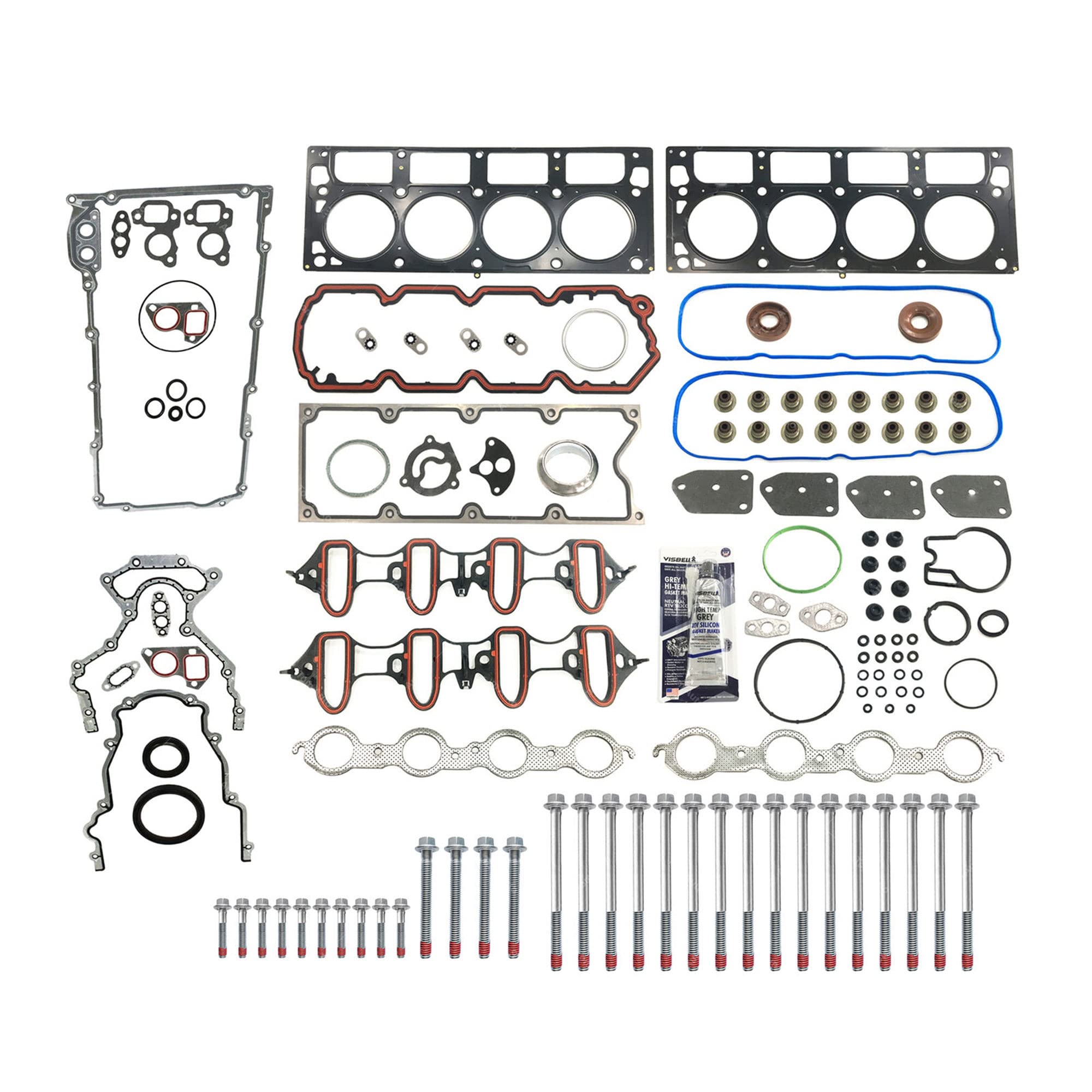 Partsflow MLS Head Gasket Set w/Bolts Seals For Buick Rainier For Chevy Avalanche For Cadillac Escalade For GMC Envoy XL For GMC Savana For GMC Sierra For GMC Yukon XL For Isuzu Ascender 5.3L 4.8L