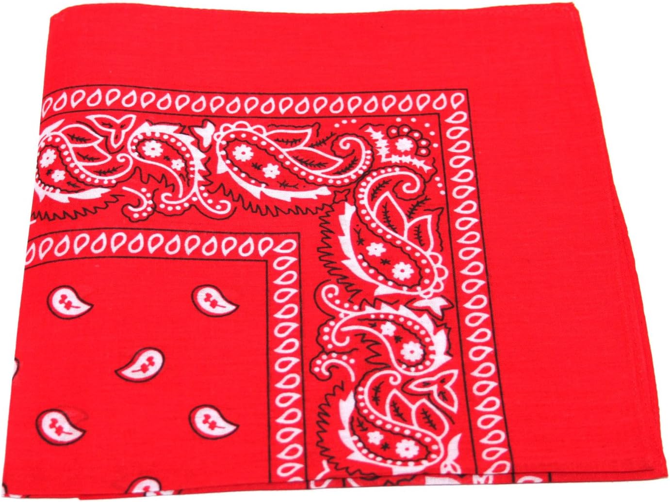 Men's/Women's Bandana Head or Neck Scarves Paisley Pattern 100% Cotton – Red