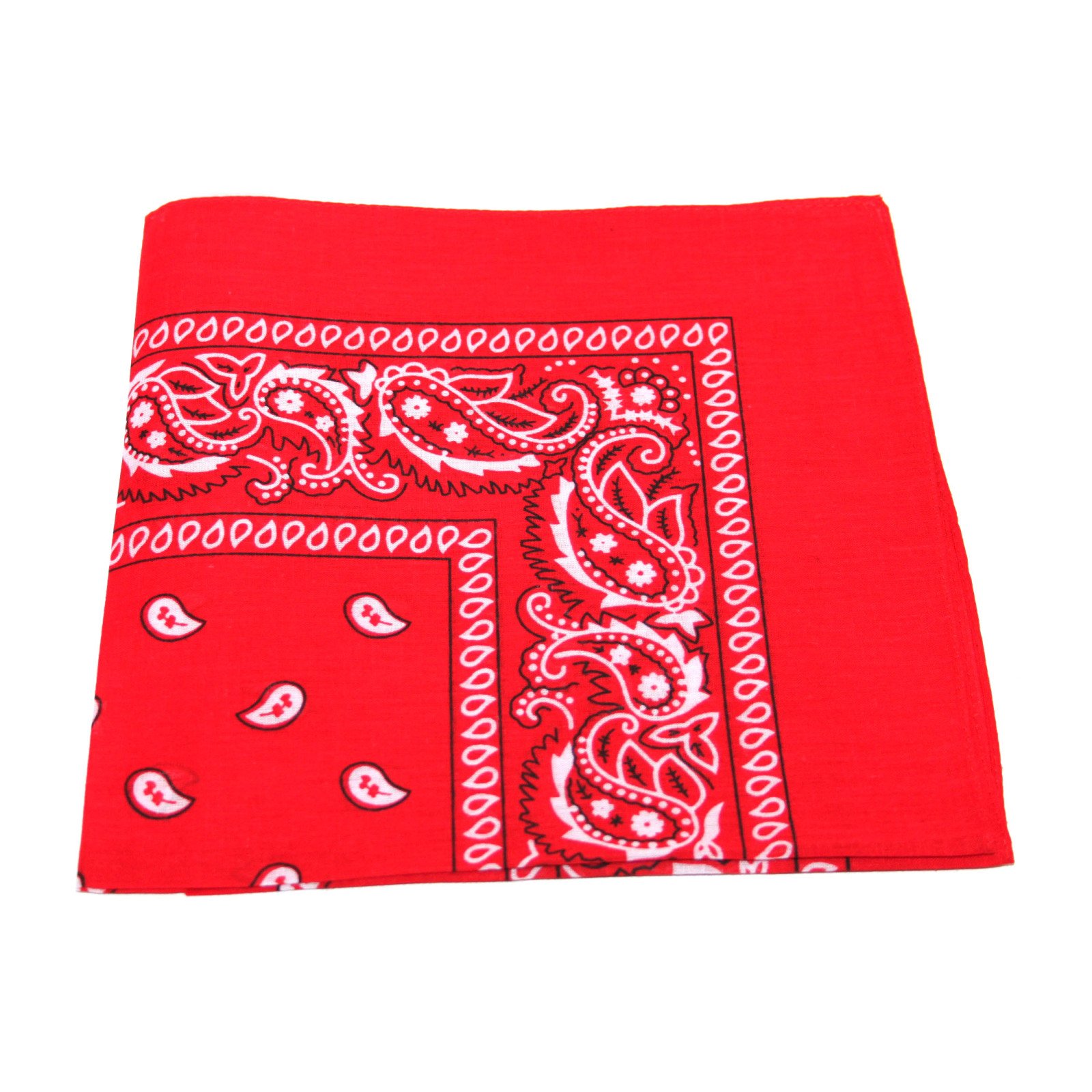 Robelli Men's Red /Wo's Bandana Head Or Neck Scarves Paisley Pattern 100% Cotton –