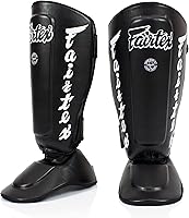 Fairtex SP7 Muay Thai Shin Guards - Detachable Syntek Leather Shinguards for Men, Women, Kids - Lightweight, Durable Protection