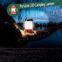 Vista 5 de Solar Camping Lantern - LED Lanterns for Power Outages, Camping Lights, Emergency Flashlight - Collapsible Lamp, Rechargeable W/ Solar or Plug