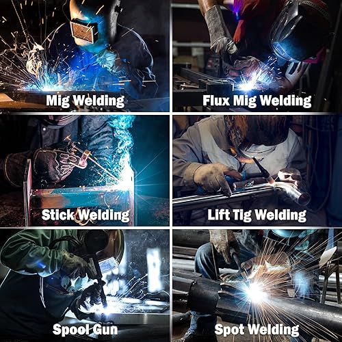 Miniatura 8 de BILT HARD Aluminio 250A 6-en-1 IGBT MIG soldador, gas MIGfundente núcleo MIGelevación TIGpalosoldadura por puntosmáquina de soldadura compatible con