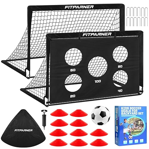 Soccer Goal,Backyard Soccer Goals for Kids 2 Pack,4x3/6x4 FT Portable