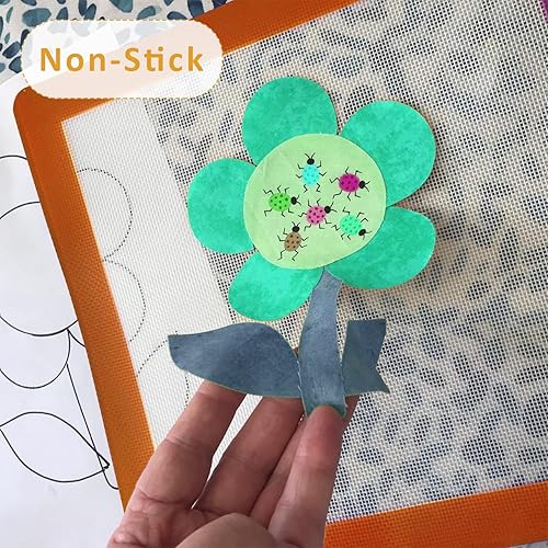 Miniatura 5 de Alfombrilla de fusión de apliques, hoja de prensado de apliques de 17 x 24 pulgadas con diseño transparente para creación de manualidades,