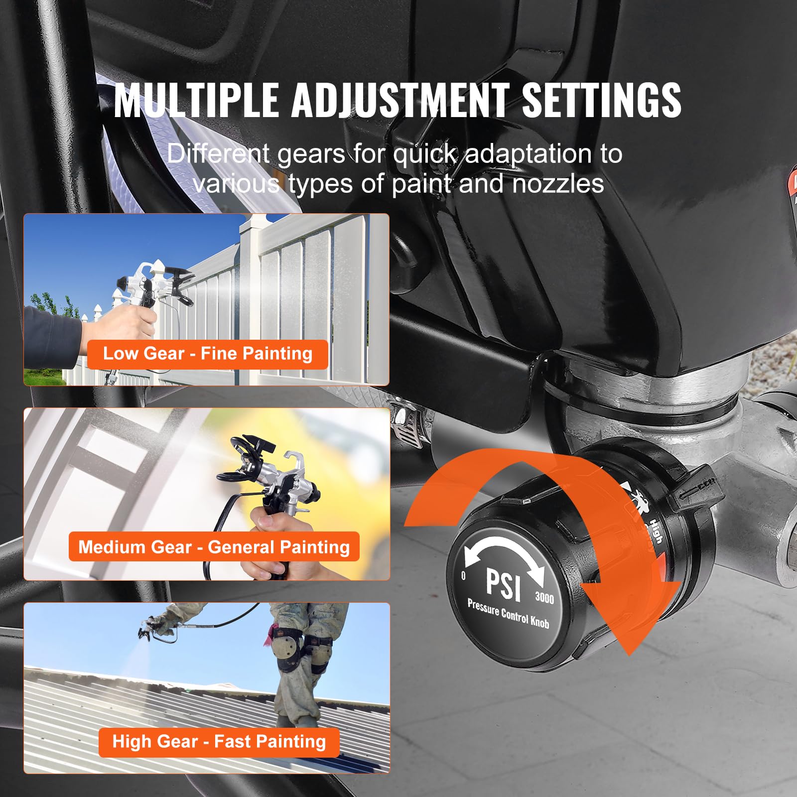 750W Electric Airless Paint Sprayer, 3000PSI High-Performance Handheld Sprayer for Smooth and Precise Painting on Interiors, Exteriors, Furniture, and Fences - 4