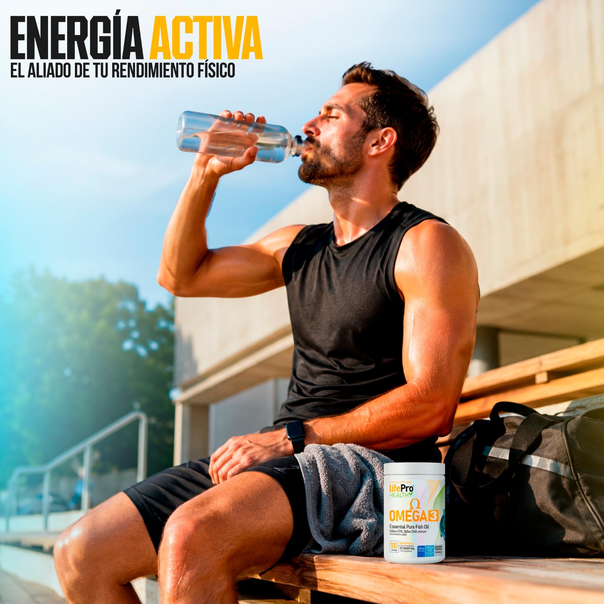 Life Pro Omega - 3000 mg, 300 capsule - Softgel di olio di pesce (EPA 540 mg + DHA 360 mg) per il benessere generale, scorta per 3-4 mesi - Senza glutine
