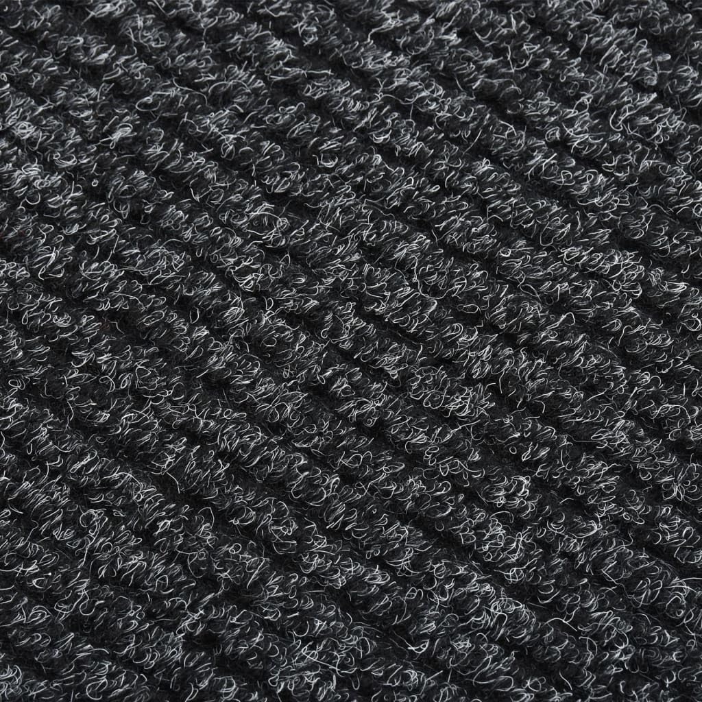 Alfombra de fieltro punzonado resistente como atrapa la suciedad para entrada con parte trasera de gel antideslizante y felpudo absorbente de suciedad en color antracita, 100 x 450 cm