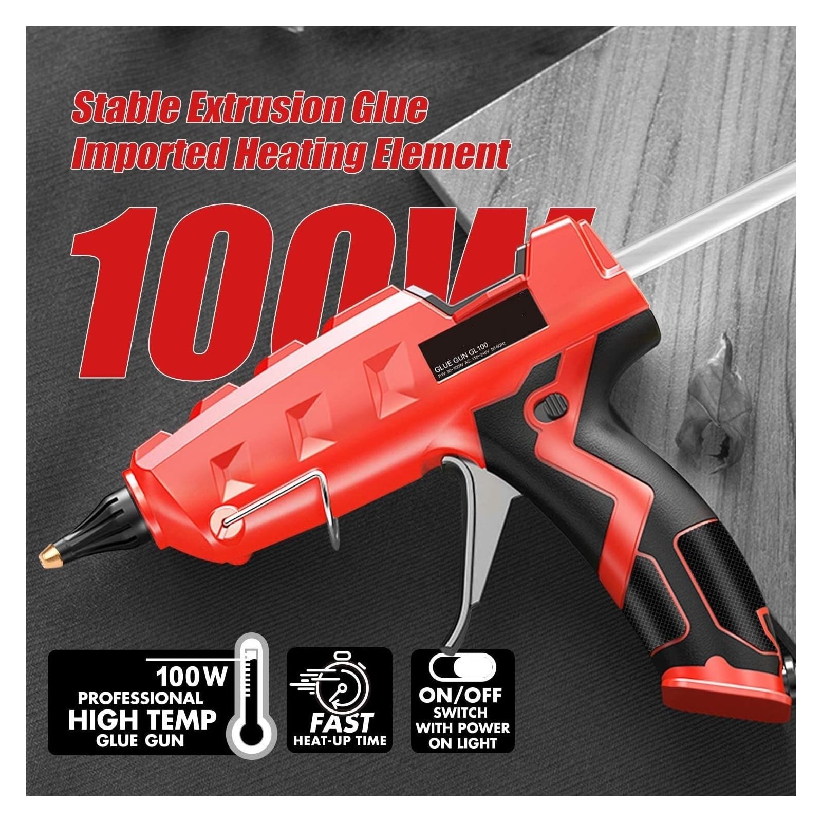 Pistolet Do Klejenia Na Gorąco 100W Heavy Duty Pełnowymiarowy Zestaw Pistoletów Z 20 Szt. Kleje W Sztyfcie Dla Majsterkowiczów Projekty Artystyczne I Rzemieślnicze Uszczelnianie