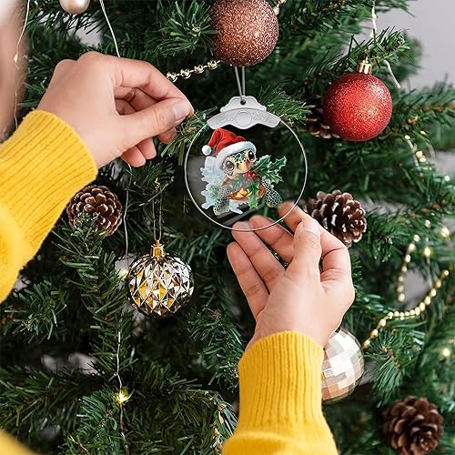 Miniatura 5 de Adornos de Navidad colgantes de cristal de tortuga marina, adornos para árbol de Navidad hechos a mano, decoración de automóvil y hogar, regalos de