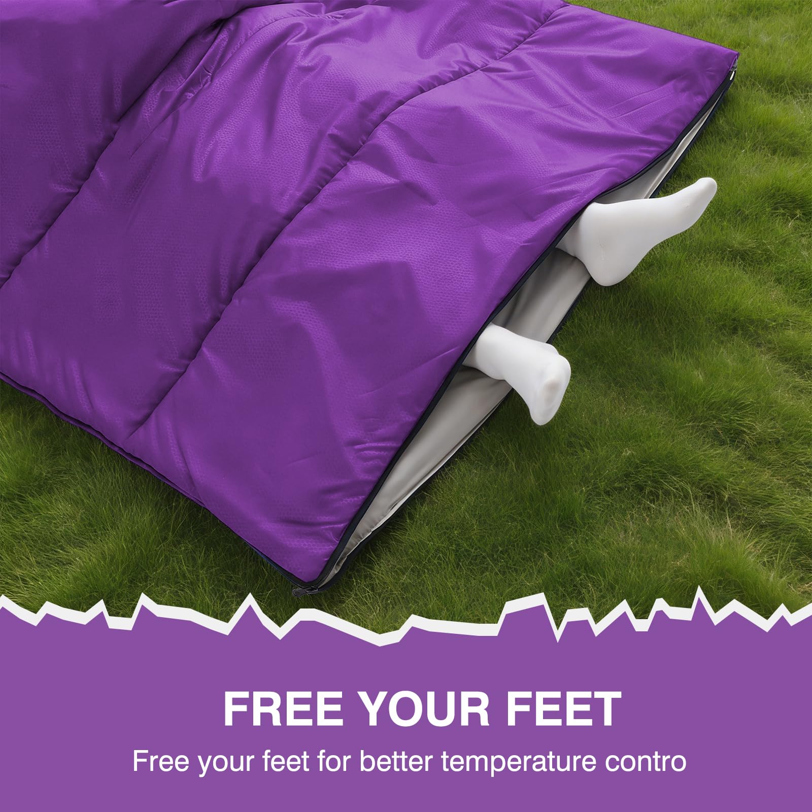 XXL Camping Sleeping Bag - Waterproof & Lightweight -4