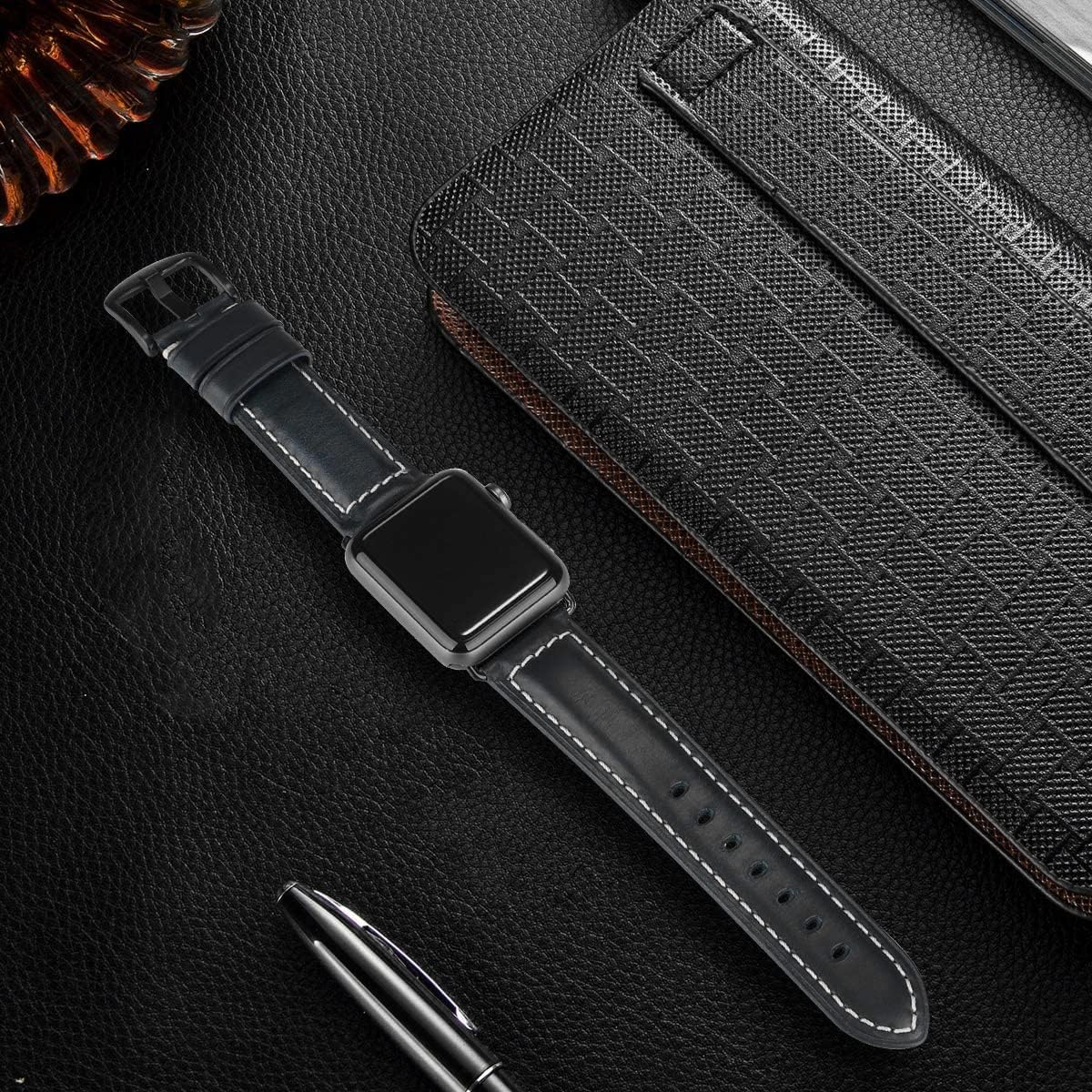 HUAFIY Compatible for Apple Watch Bands 42mm 44mm45mm46mm 49mm 38mm 40mm41mm, Genuine Leather Band Strap for iWatch Series 11/10/9/8,7,6,5,4,3,2,1, Ultra3 2 1 - Image 5