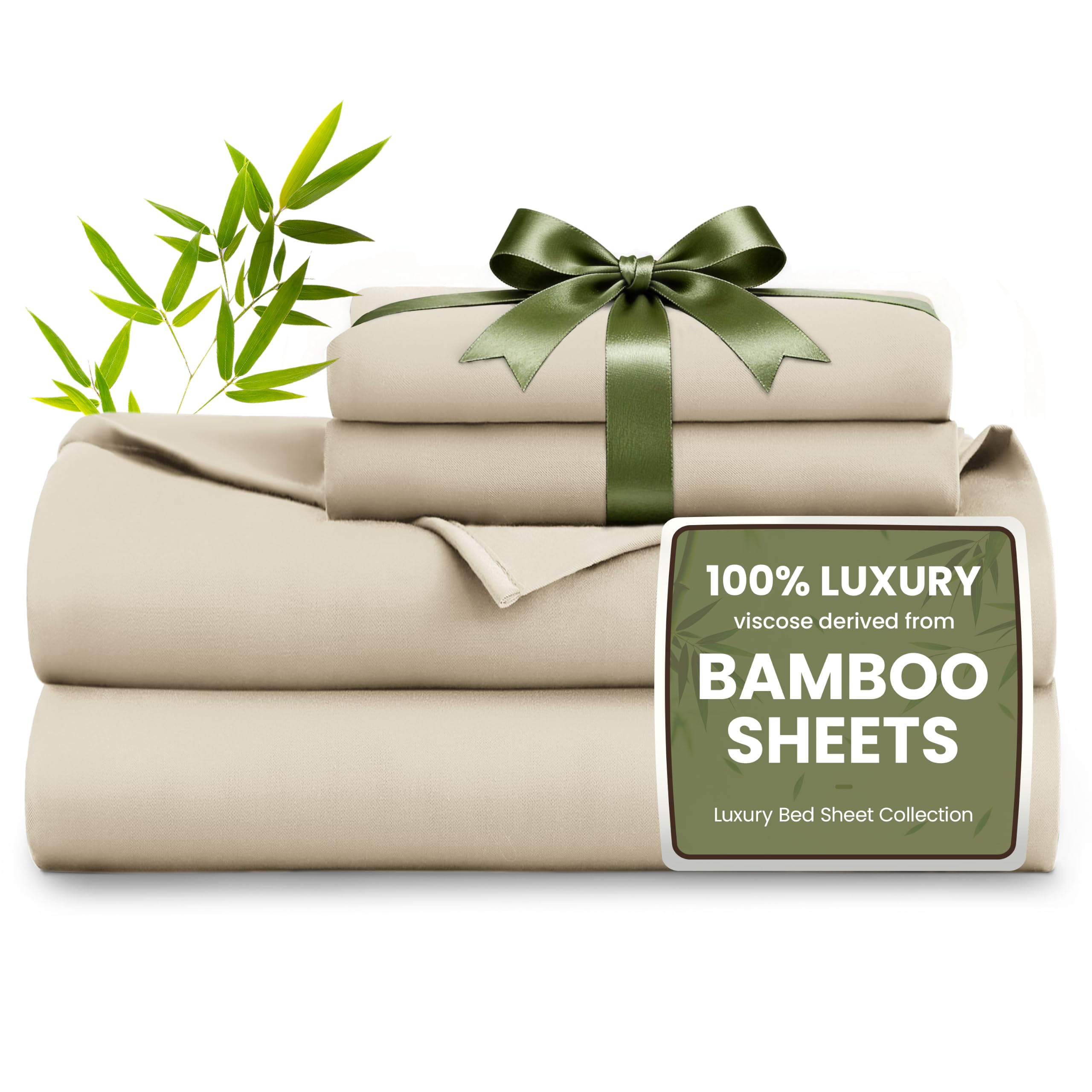 Love's cabin 100% Rayon Derived from Bamboo, King Size Sheet Set, 6 Pieces