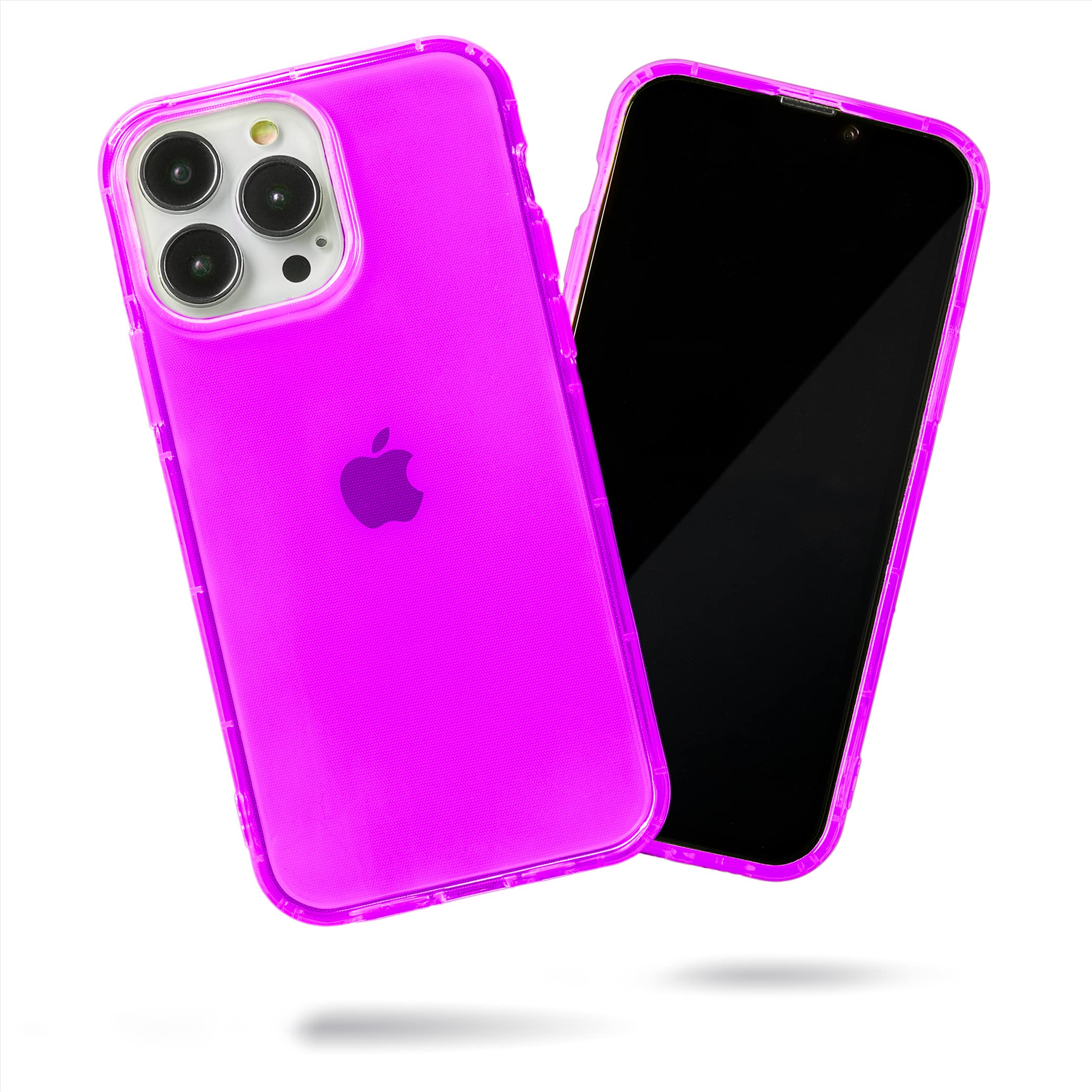 SteepLab Neon Highlighter Case for iPhone 15 Pro Max - The Grippy Jelly Case w/Protective Air Pockets (Saturated Vivid Purple)