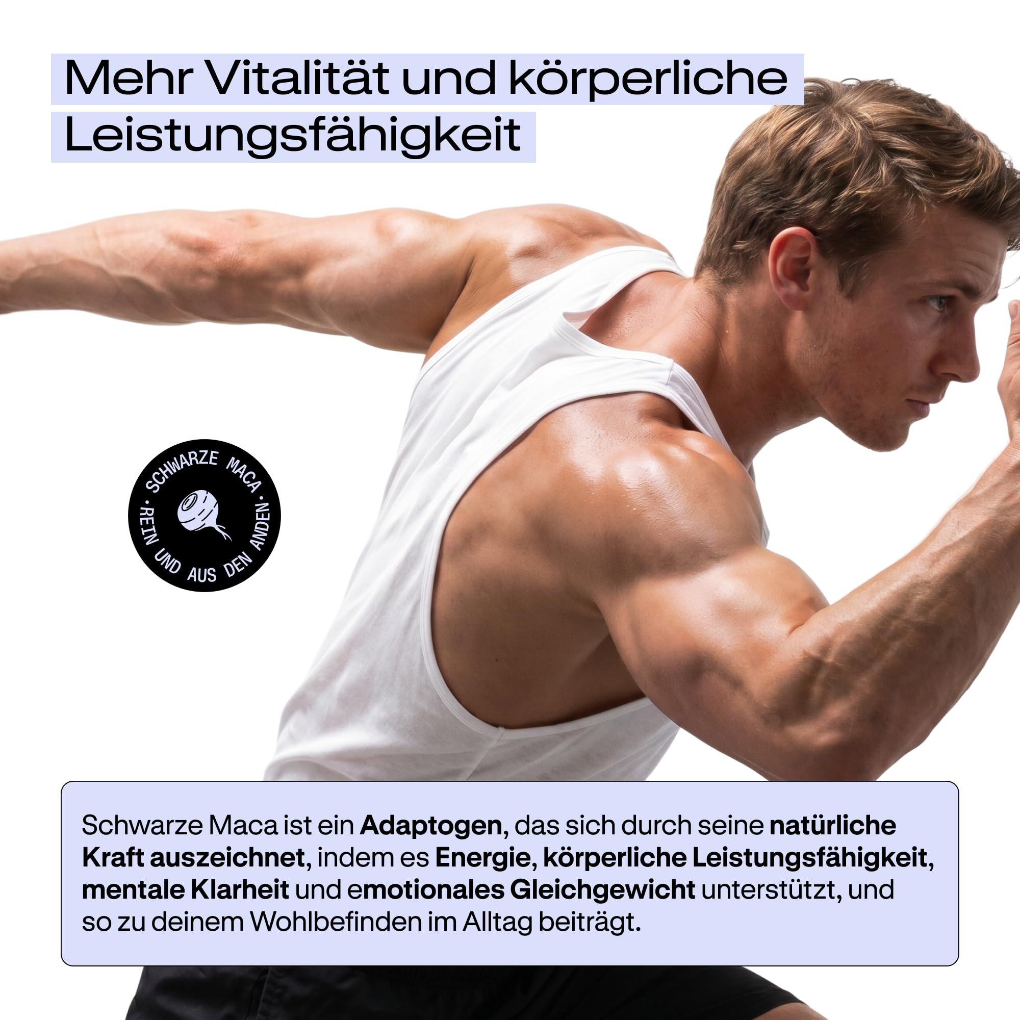 Maca Schwarz Hochdosiert 40.000mg - 140 Vegane Kapseln | Ultra-Konzentriert 20:1 Extrakt | 5 Monate | Steigert Energie und Vitalität | Laborgeprüft | Verbessert Leistung, Ausdauer und Gleichgewicht