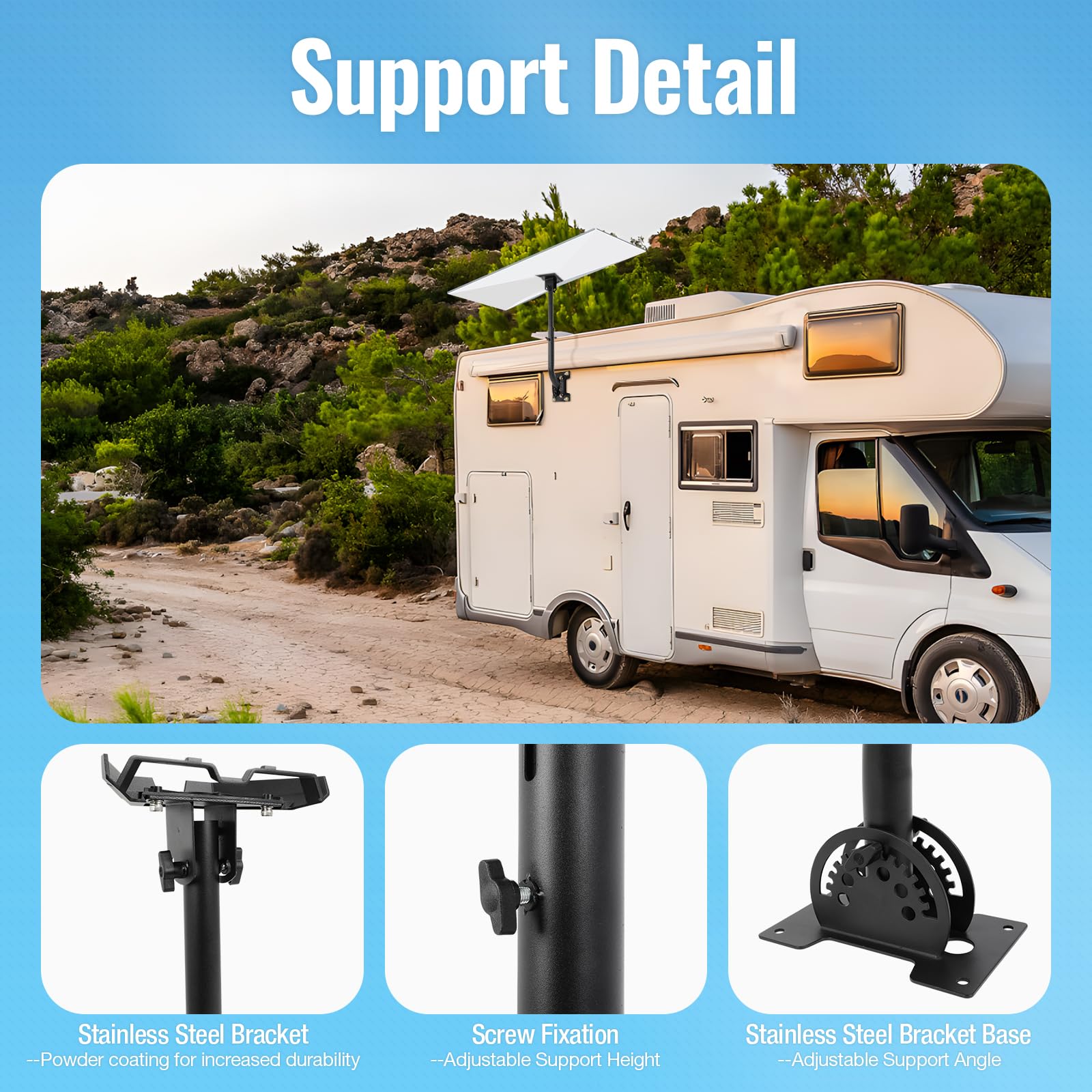 Starlink Gen 3 Mount, Heavy Duty Wall/Roof Mounting Bracket Kit, Adjustable Standard Pole Mount with Gen 3 Pipe Adapter Compatible with V3 Starlink Standard Dish