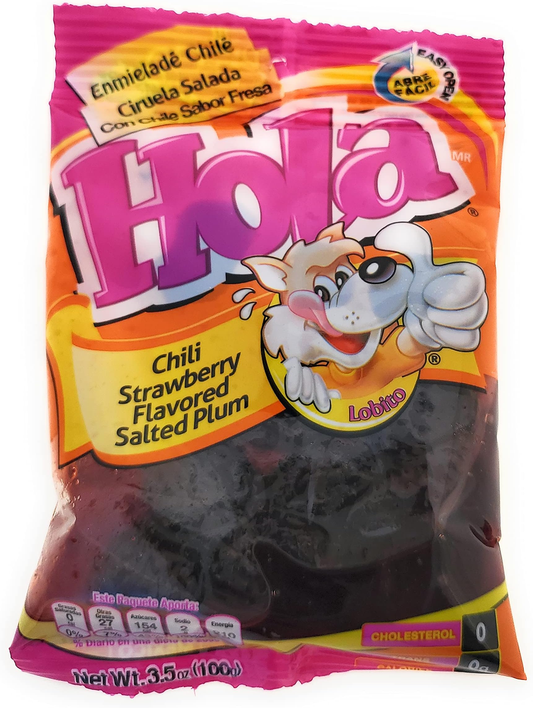 Salado Enmielado con Chile - Saladulces HOLA Lobito - Strawberry Flavored Salted Plums - 3.5 oz - 3 units