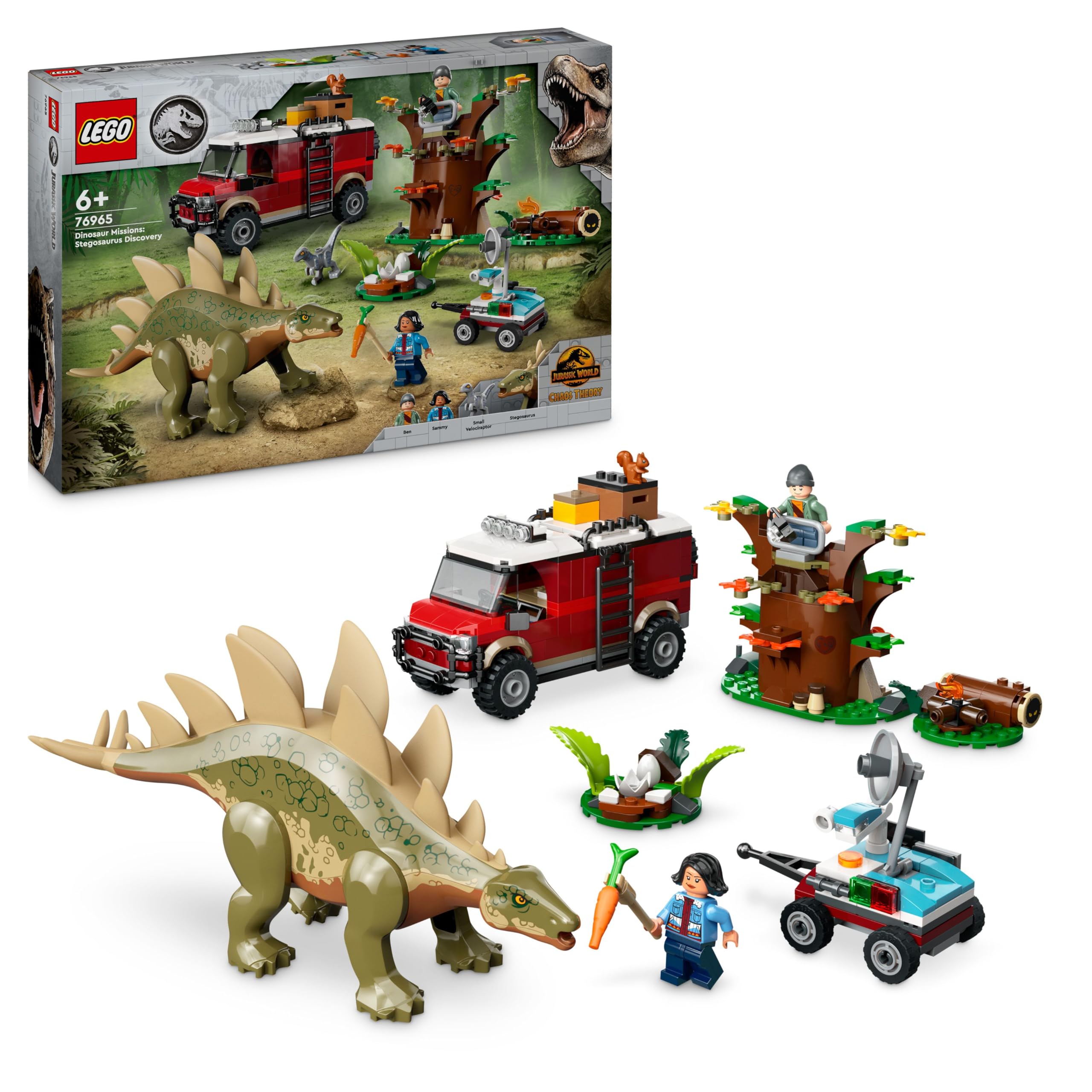 LEGO Jurassic World Missione Dinosauro: Scoperta dello Stegosauro, Giocattolo d'Avventura con 2 Dinosauri, Fuoristrada e Minifigure, Giochi per Bambini e Bambine da 6 Anni, Regalo di Compleanno 76965