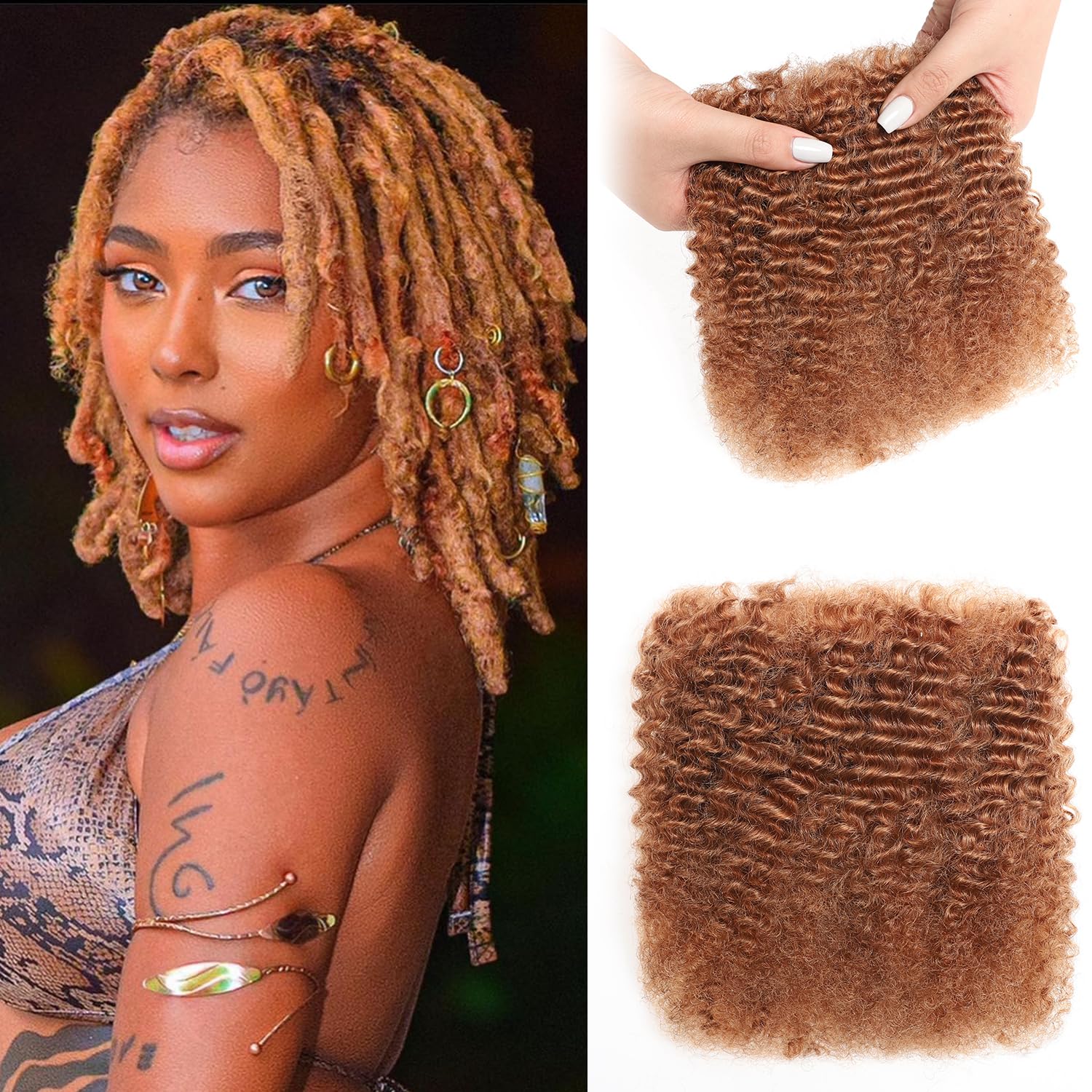 Amazon.com : Afro Kinkys Bulk Human Hair 12 Inch 50g, Medium 