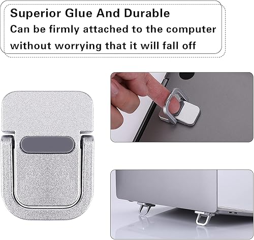 Miniatura 5 de Abeillo Elevador de teclado portátil 2 piezas autoadhesivo soporte invisible para teclado de computadora para escritorio patas de laptop compatibles