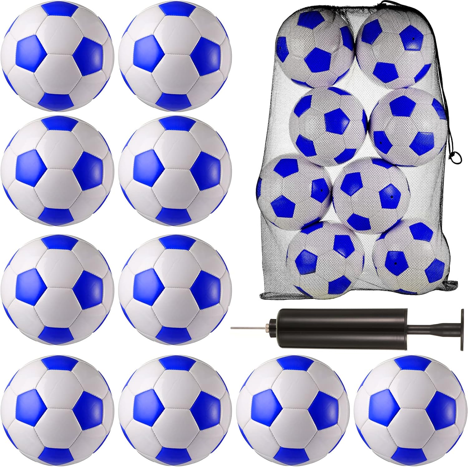 Sratte 10 Pcs Soccer Balls Bulk Size 5 with Pump and