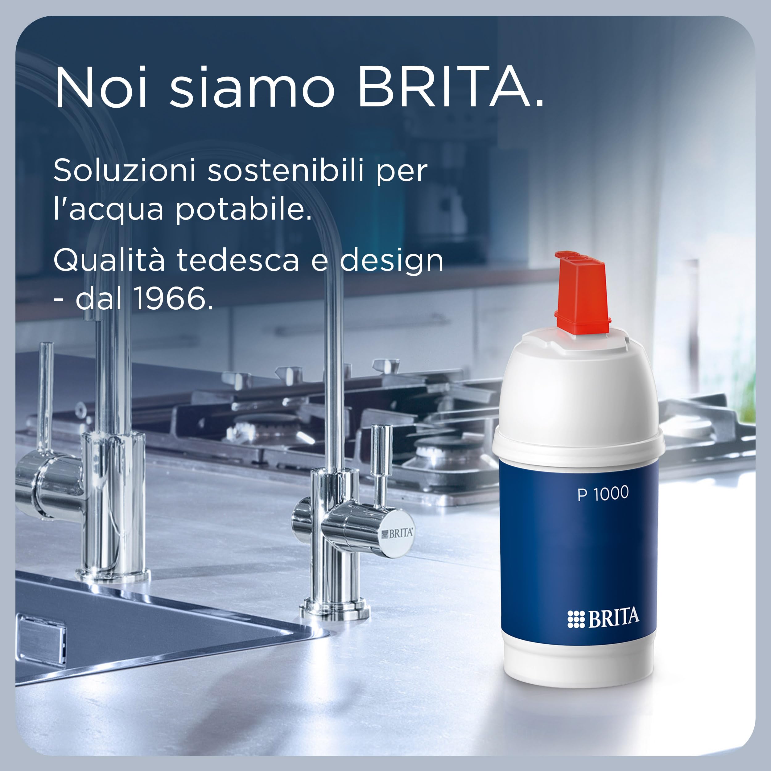 BRITA filtro P1000 per sistema filtrante mypure P1, 1200 l / 12 mesi (confezione da 1) - riduce calcare, metalli, cloro e impurità per un gusto migliore e per proteggere gli elettrodomestici