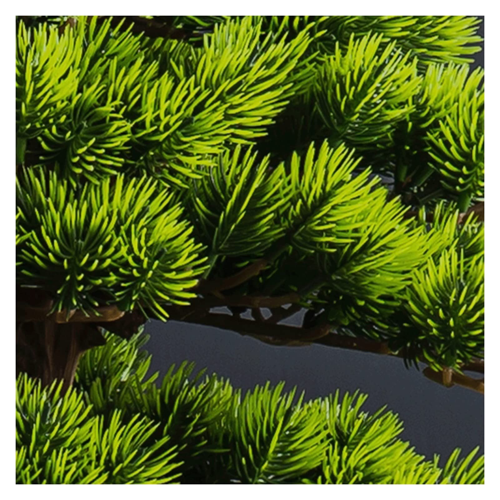 Feng Shui， Sztuczne drzewa 17 cali sztuczna sosna drzewko Bonsai, chiński dom zen na szczęście dekoracje sztuczne rośliny, sztuczne rośliny do domowego biura wystrój wnętrz rośliny doniczkowe